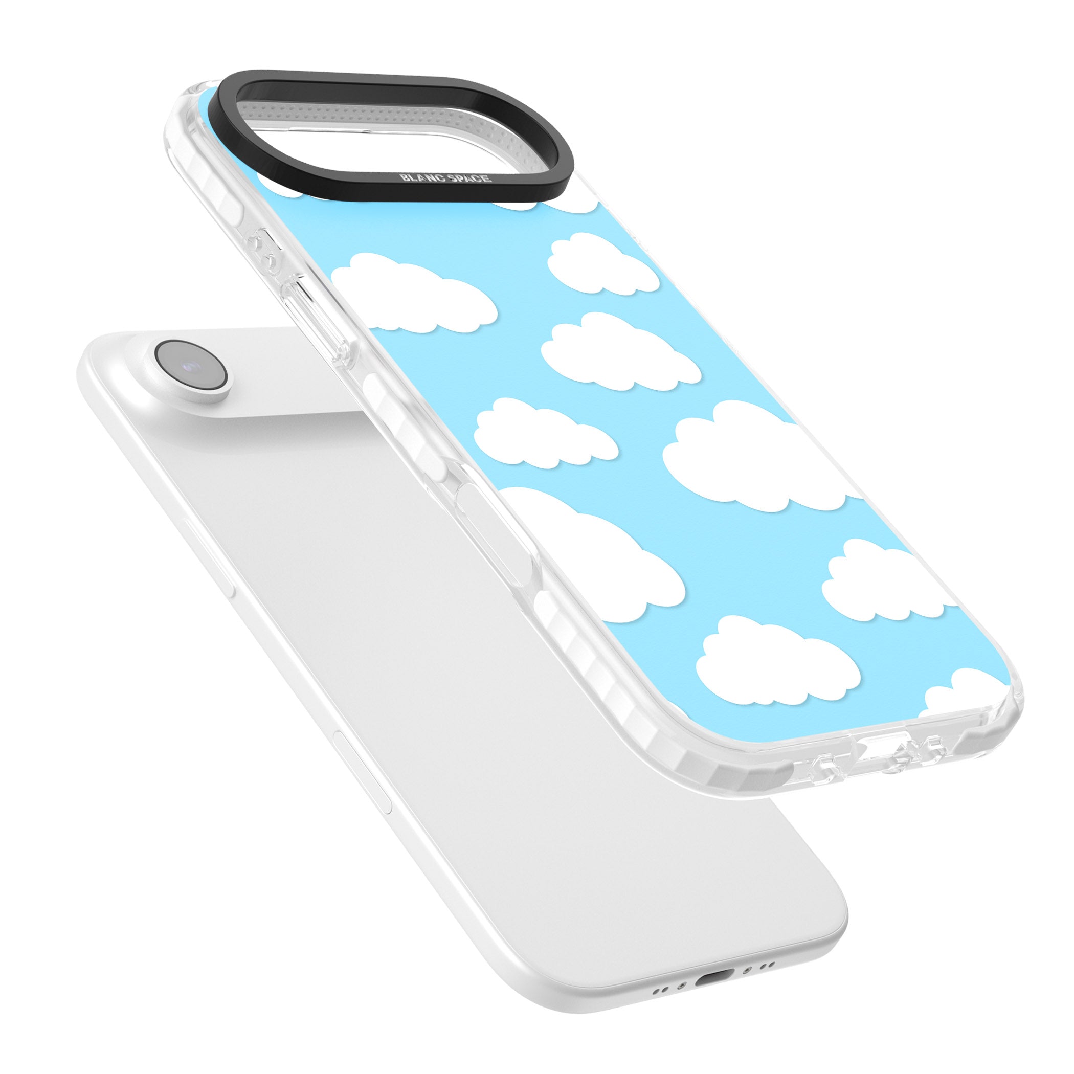 Blue Sky & Clouds Pattern iPhone 17 Air Impact Clear Phone Case Colours
