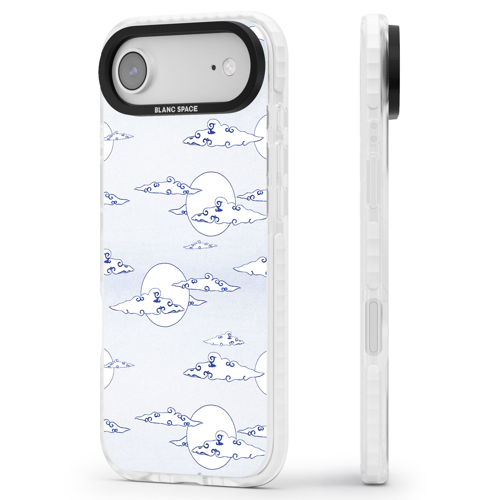 Moon & Clouds iPhone 17 Air Impact Clear Phone Case Side Profile