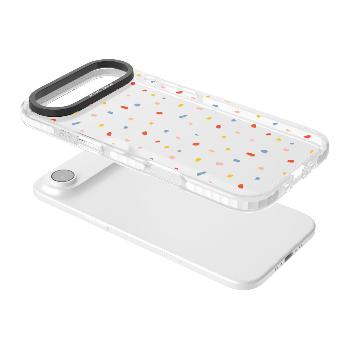 Small Confetti iPhone Air Impact Clear Phone Case angled