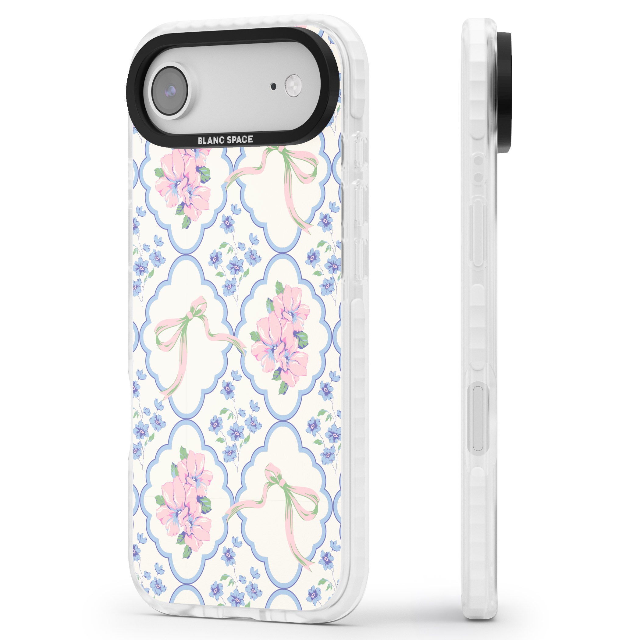 Coquette Flowers & Bows iPhone 17 Air Impact Clear Phone Case Side Profile