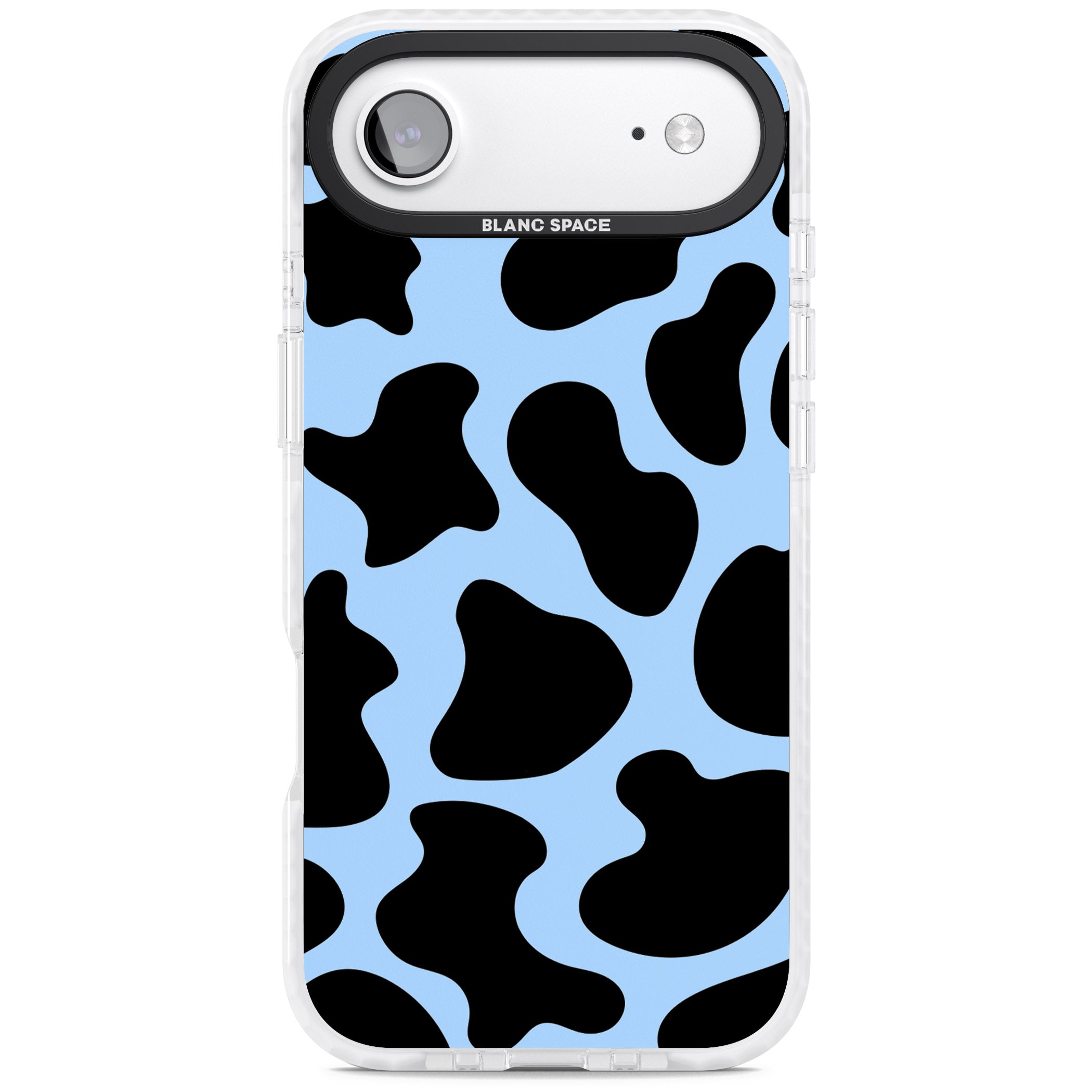 Blue And Black Cow Print iPhone 17 Air Impact Clear Phone Case