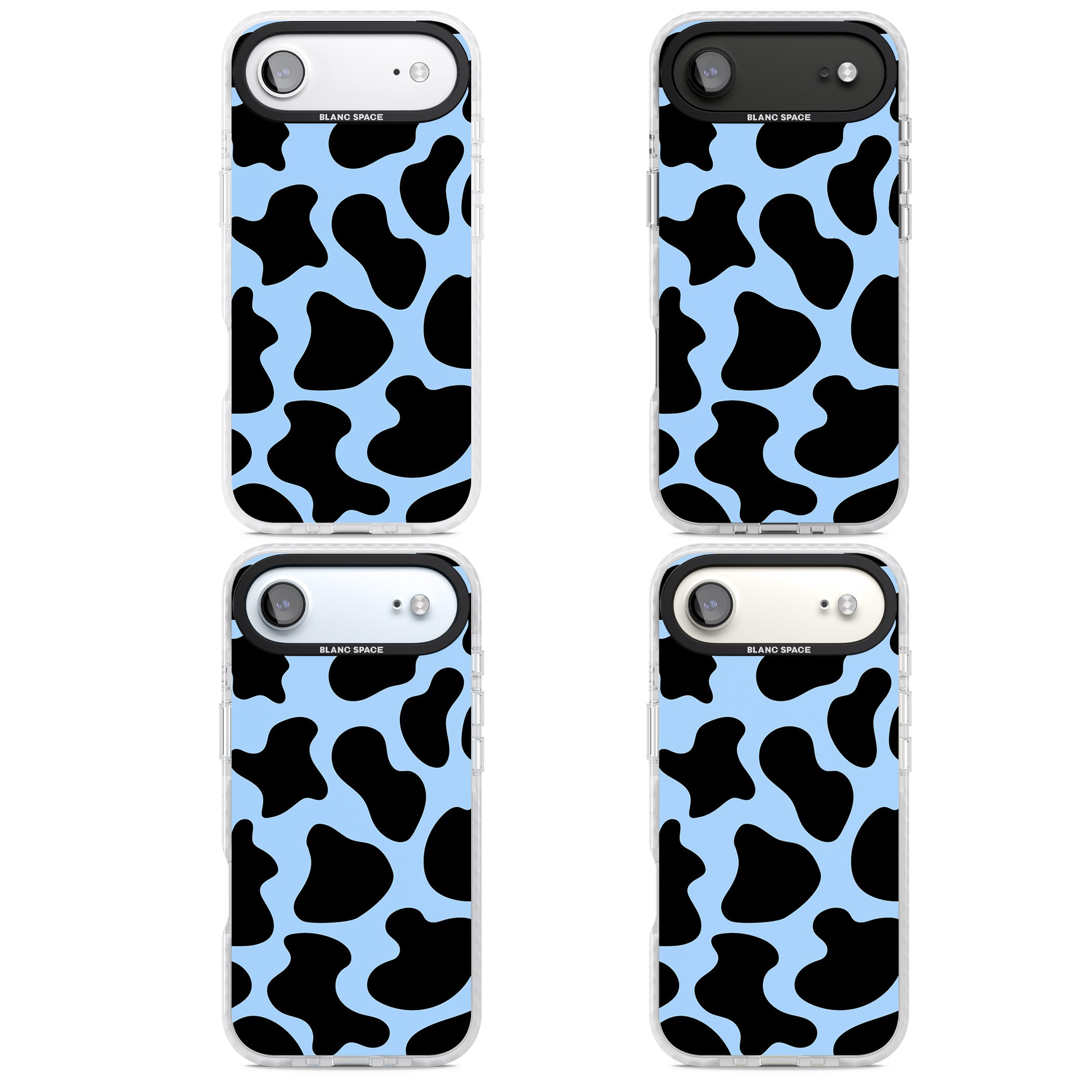 Blue And Black Cow Print iPhone 17 Air Impact Clear Phone Case APT Impact Protection