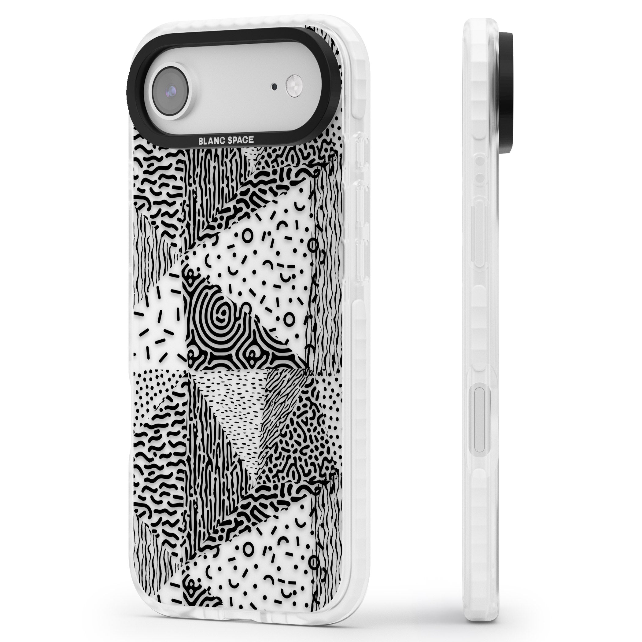 Monochrome Pattern iPhone 17 Air Impact Clear Phone Case Side Profile