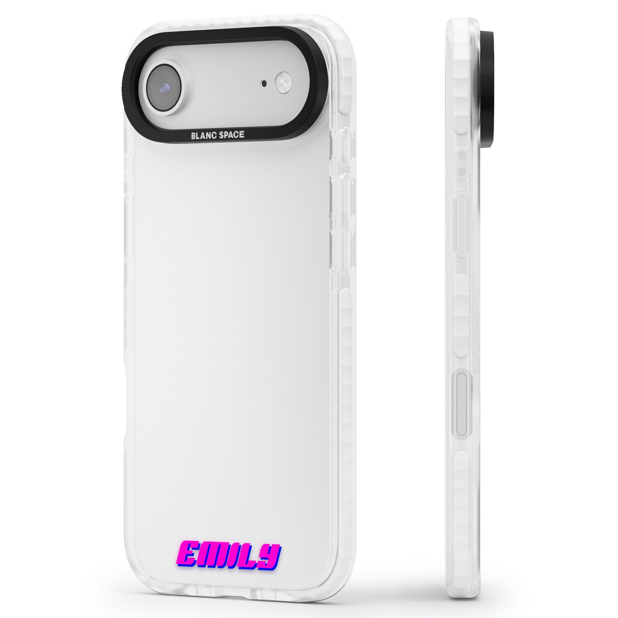 Personalised Cool Bottom Name iPhone 17 Air Impact Clear Phone Case Side Profile