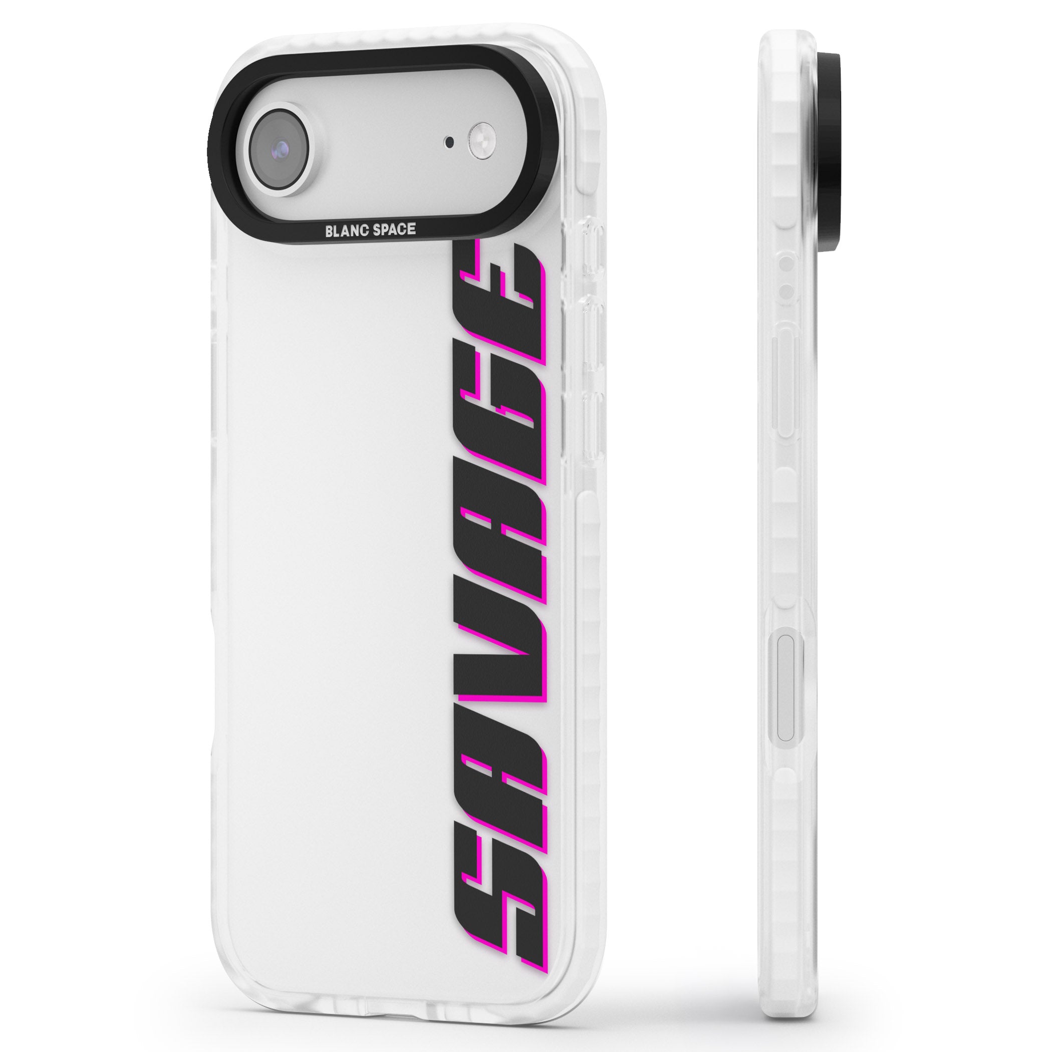 Personalised Cool Vertical Name iPhone 17 Air Impact Clear Phone Case Side Profile