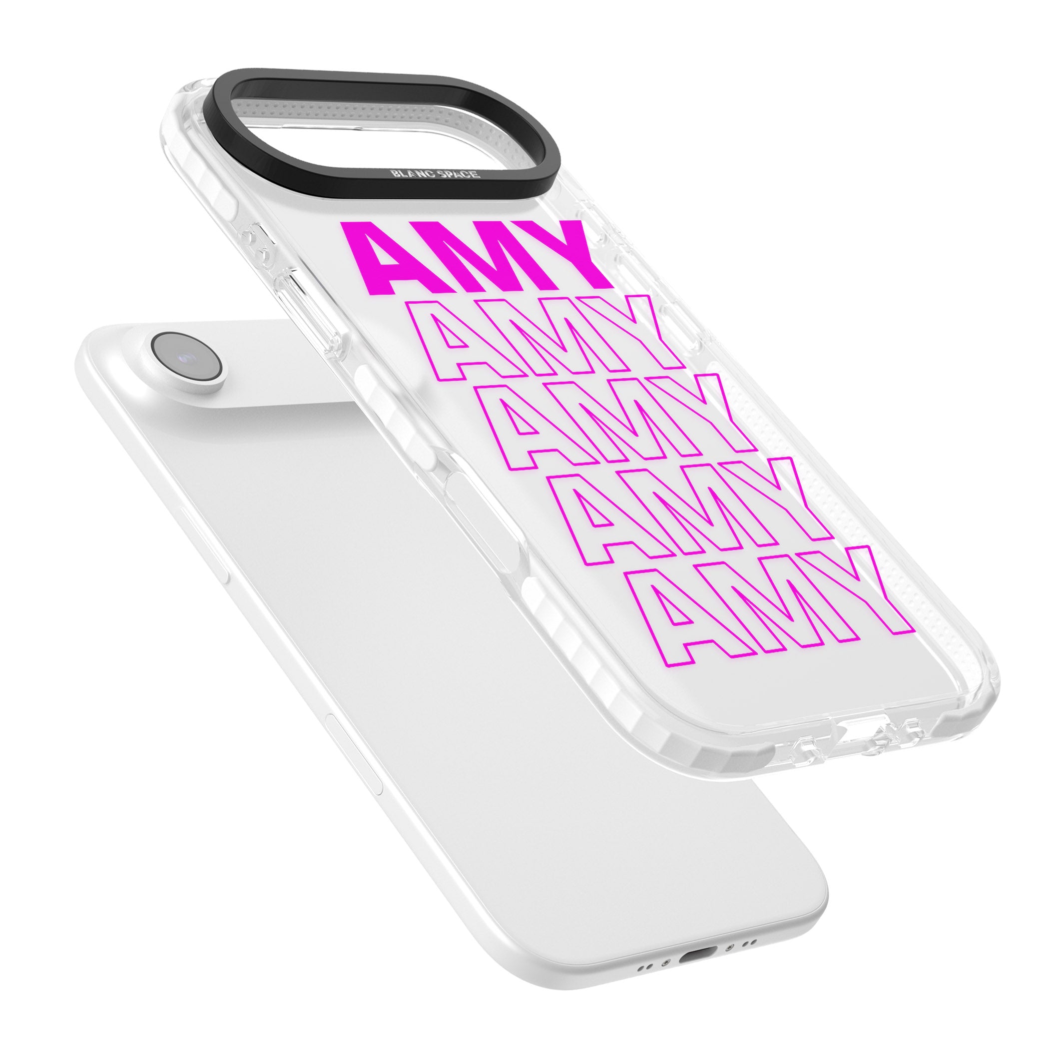 Personalised Bold Repeated Name iPhone 17 Air Impact Clear Phone Case Colours