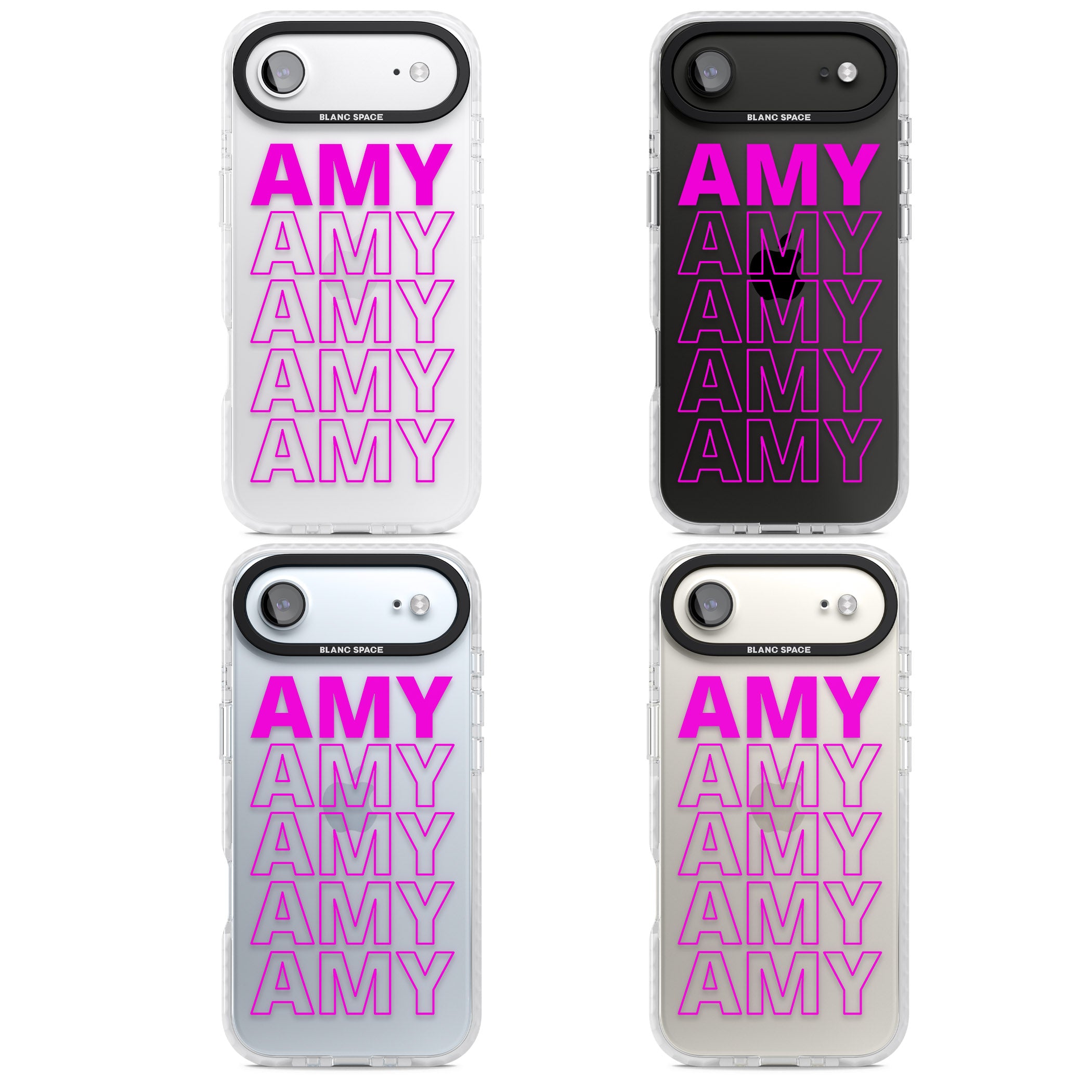 Personalised Bold Repeated Name iPhone 17 Air Impact Clear Phone Case APT Impact Protection