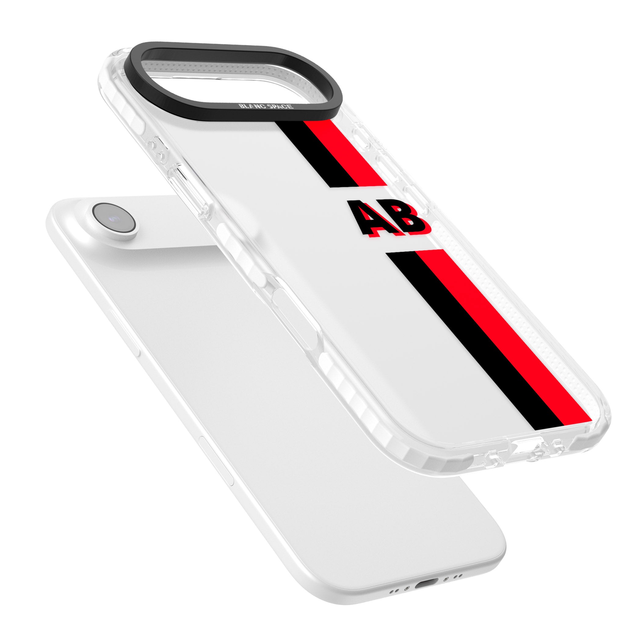 Personalised Bold Stripe iPhone 17 Air Impact Clear Phone Case Colours