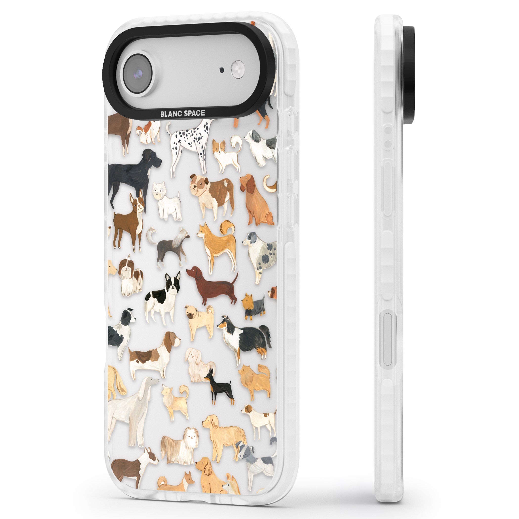 Hand Painted Dogs iPhone 17 Air Impact Clear Phone Case Side Profile