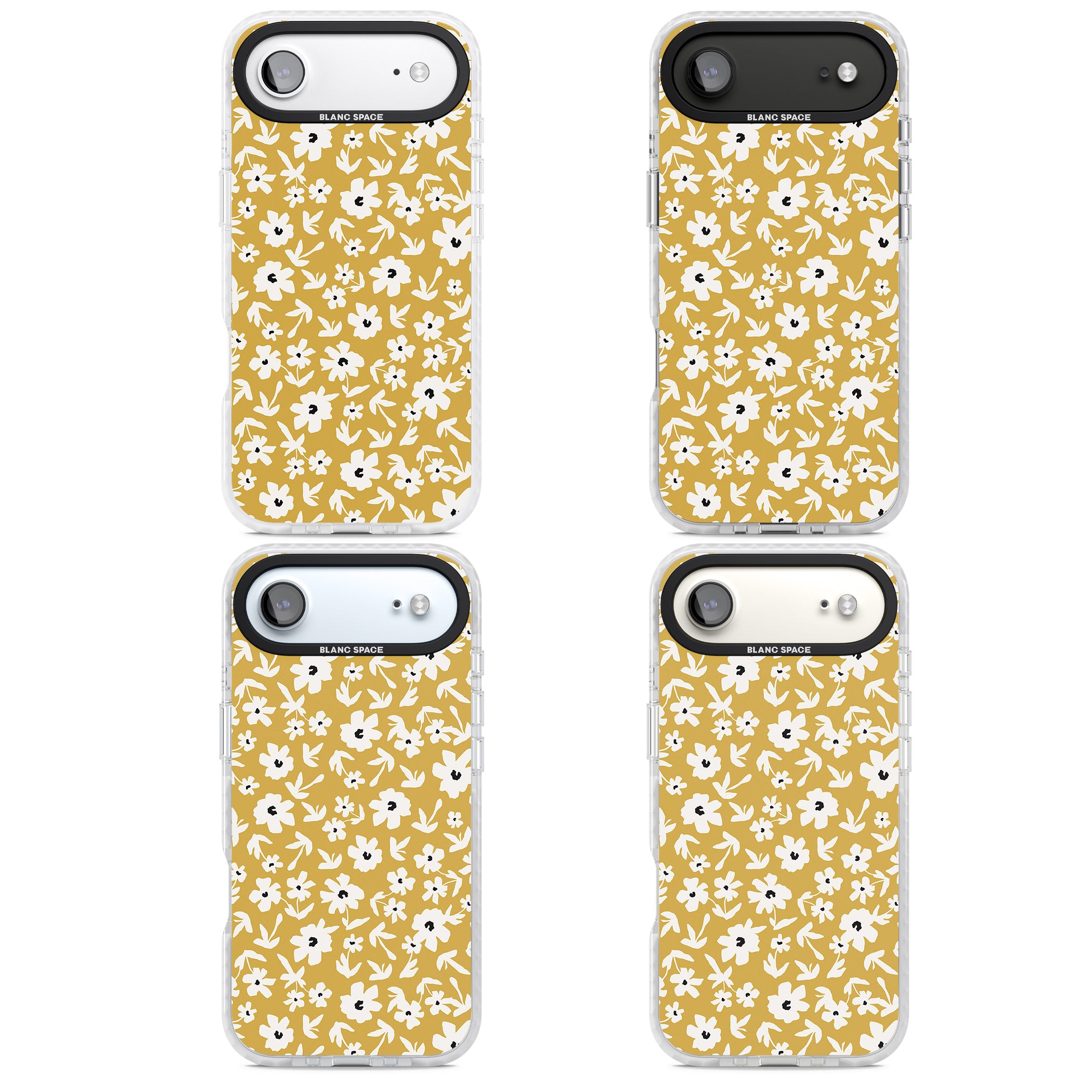 Mustard Floral iPhone 17 Air Impact Clear Phone Case APT Impact Protection