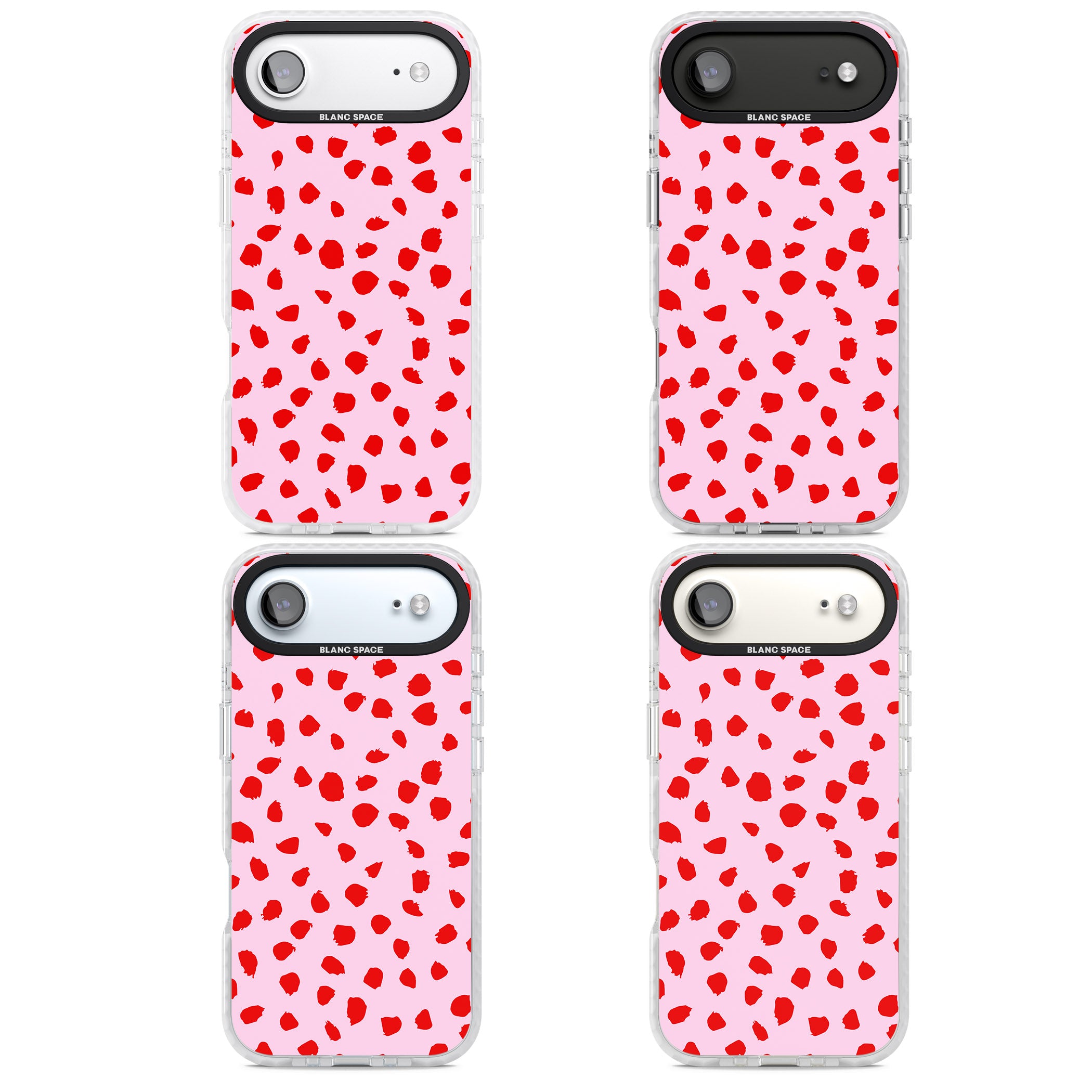 Red Polka Dot iPhone 17 Air Impact Clear Phone Case APT Impact Protection