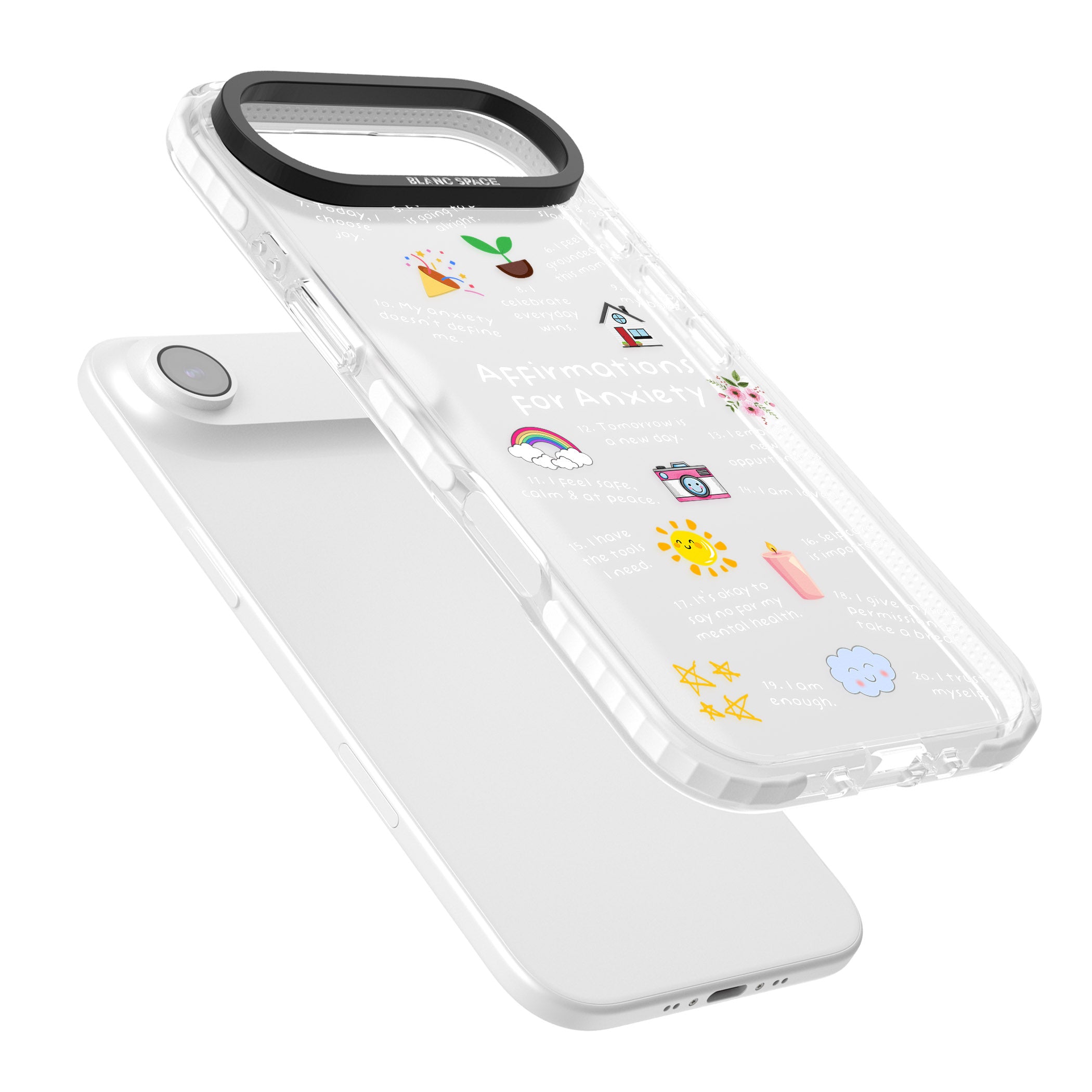 Anxiety White Text iPhone 17 Air Impact Clear Phone Case Colours