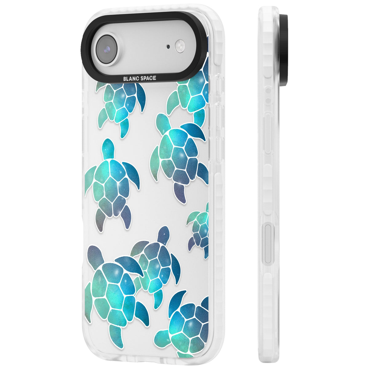 Aqua Space Turtles iPhone Air Impact Clear Phone Case side
