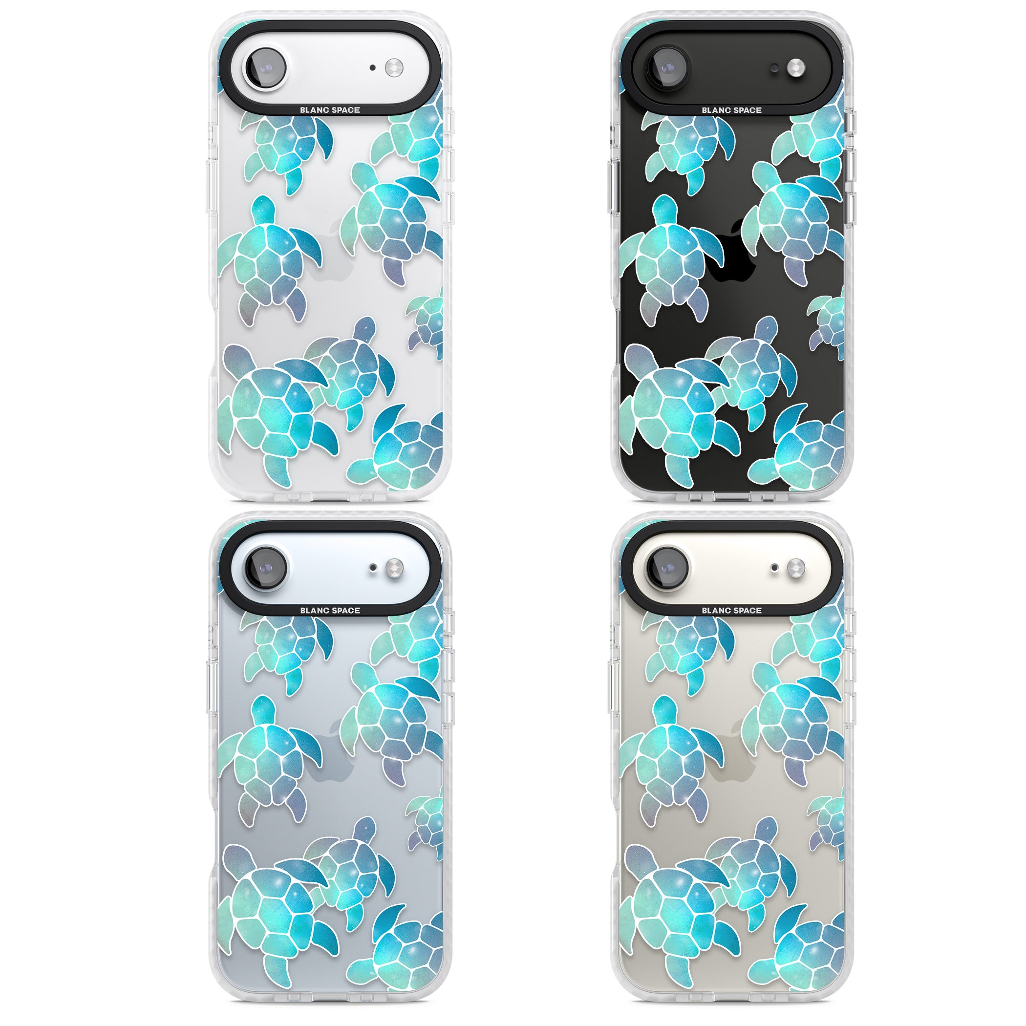 Aqua Space Turtles iPhone 17 Air Impact Clear Phone Case APT Impact Protection