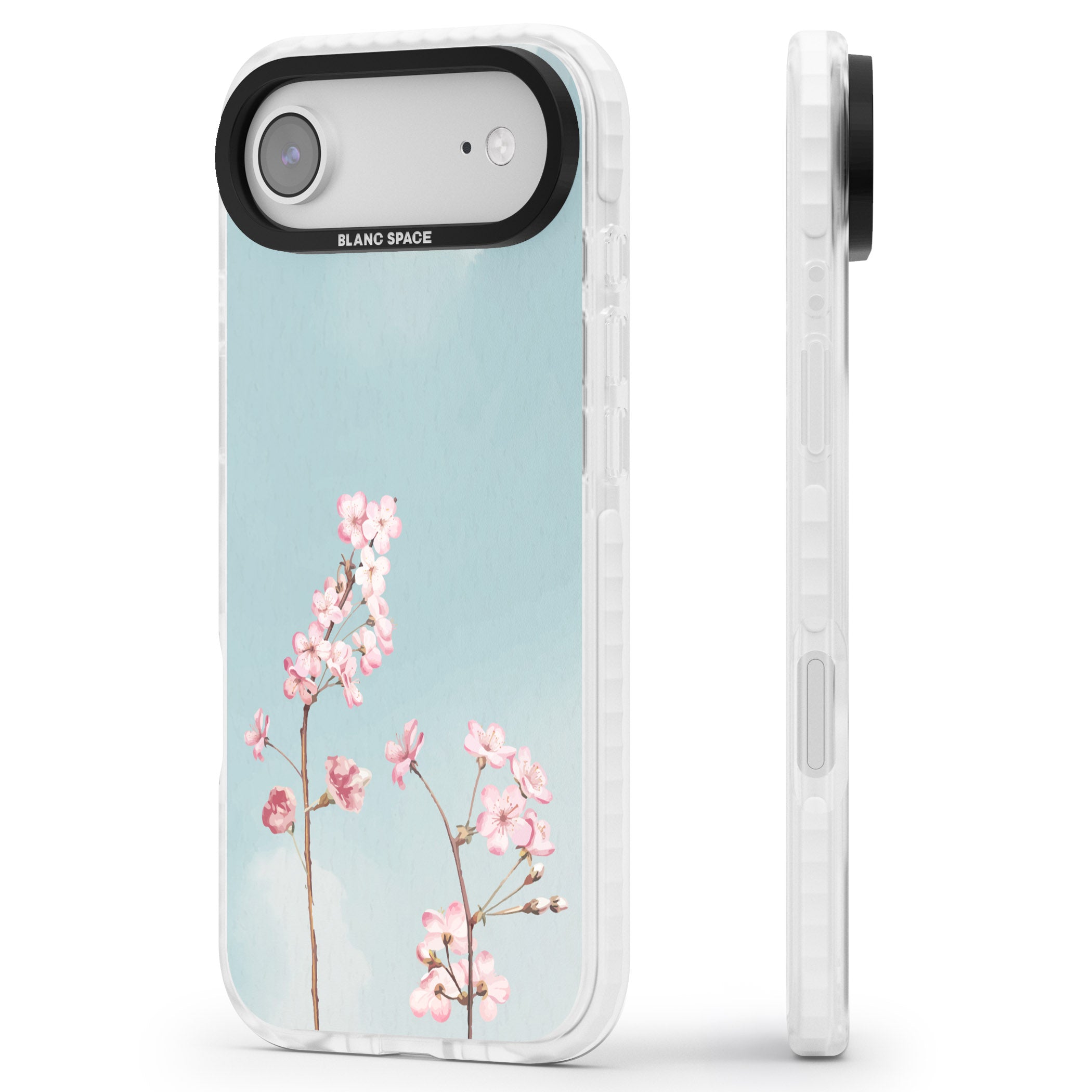Blossom Flower Sky iPhone 17 Air Impact Clear Phone Case Side Profile