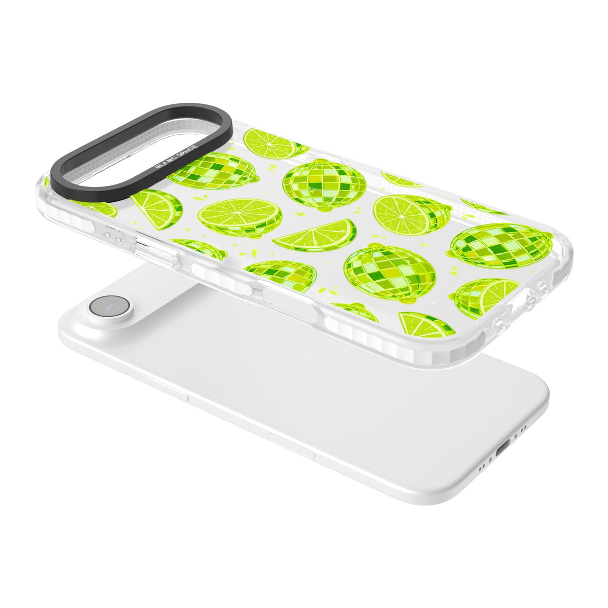 Disco Limes iPhone Air Impact Clear Phone Case angled