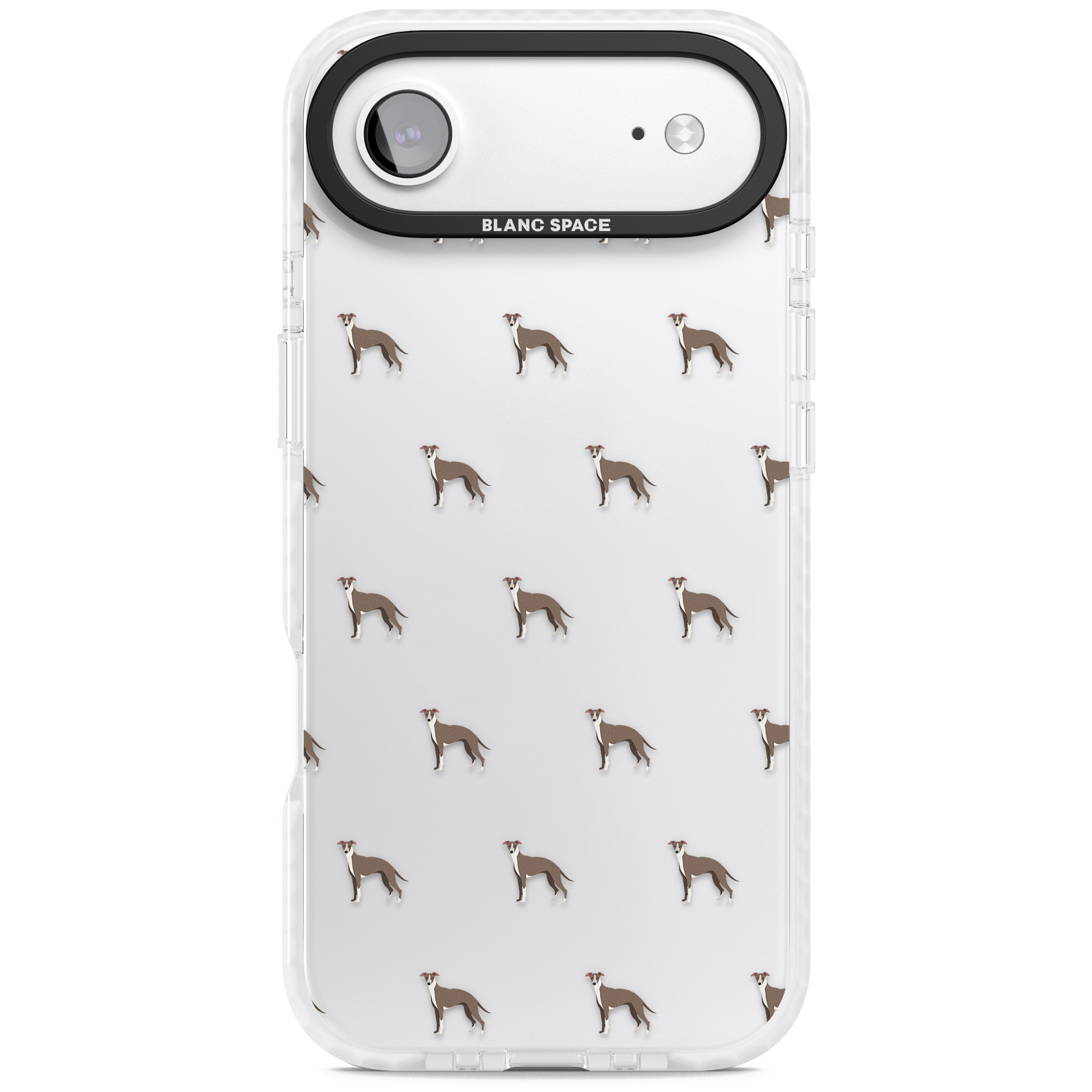 Whippet Dog Pattern Clear iPhone 17 Air Impact Clear Phone Case
