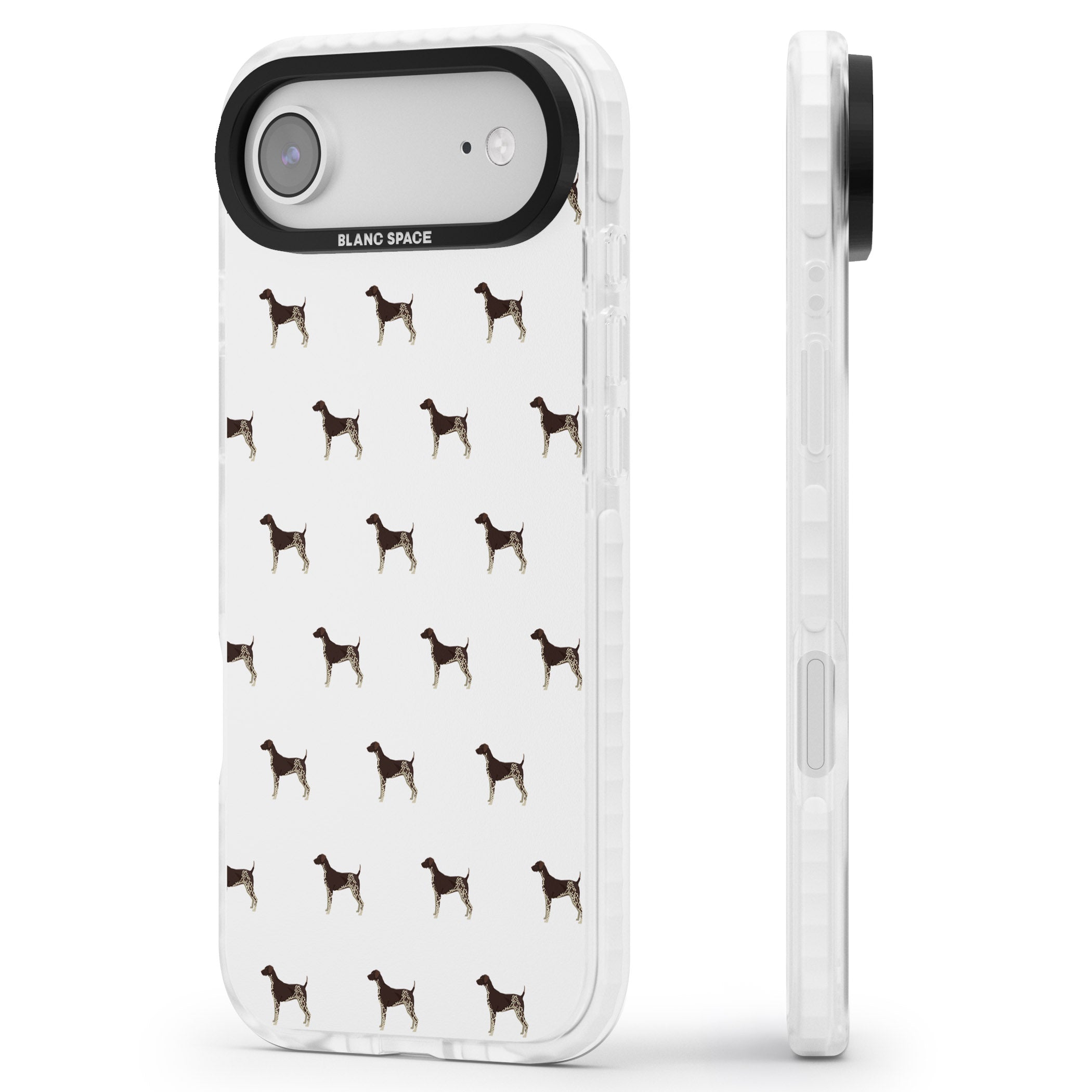German Shorthaired Pointer Pattern iPhone 17 Air Impact Clear Phone Case Side Profile