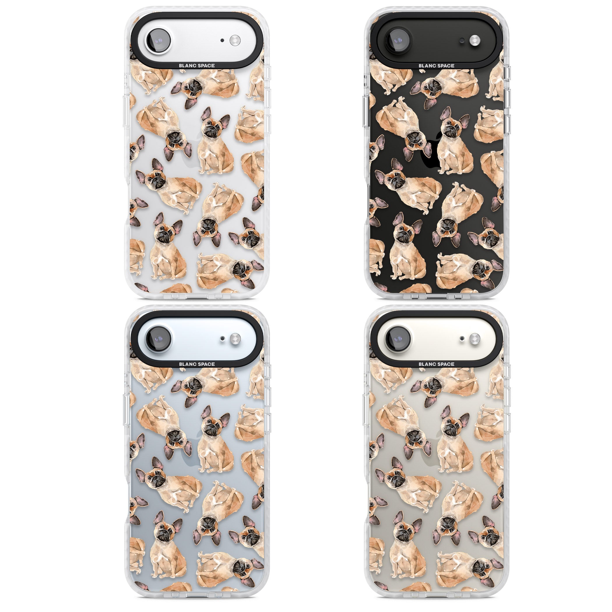 French Bulldog Watercolour Pattern iPhone 17 Air Impact Clear Phone Case APT Impact Protection