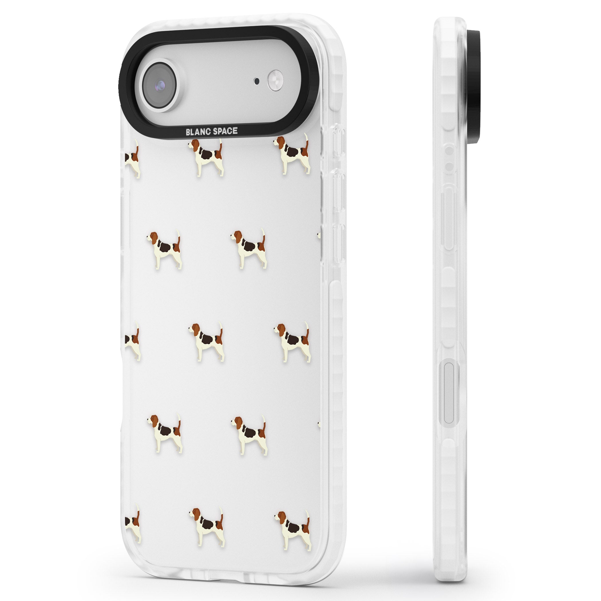 Beagle Dog Pattern iPhone 17 Air Impact Clear Phone Case Side Profile