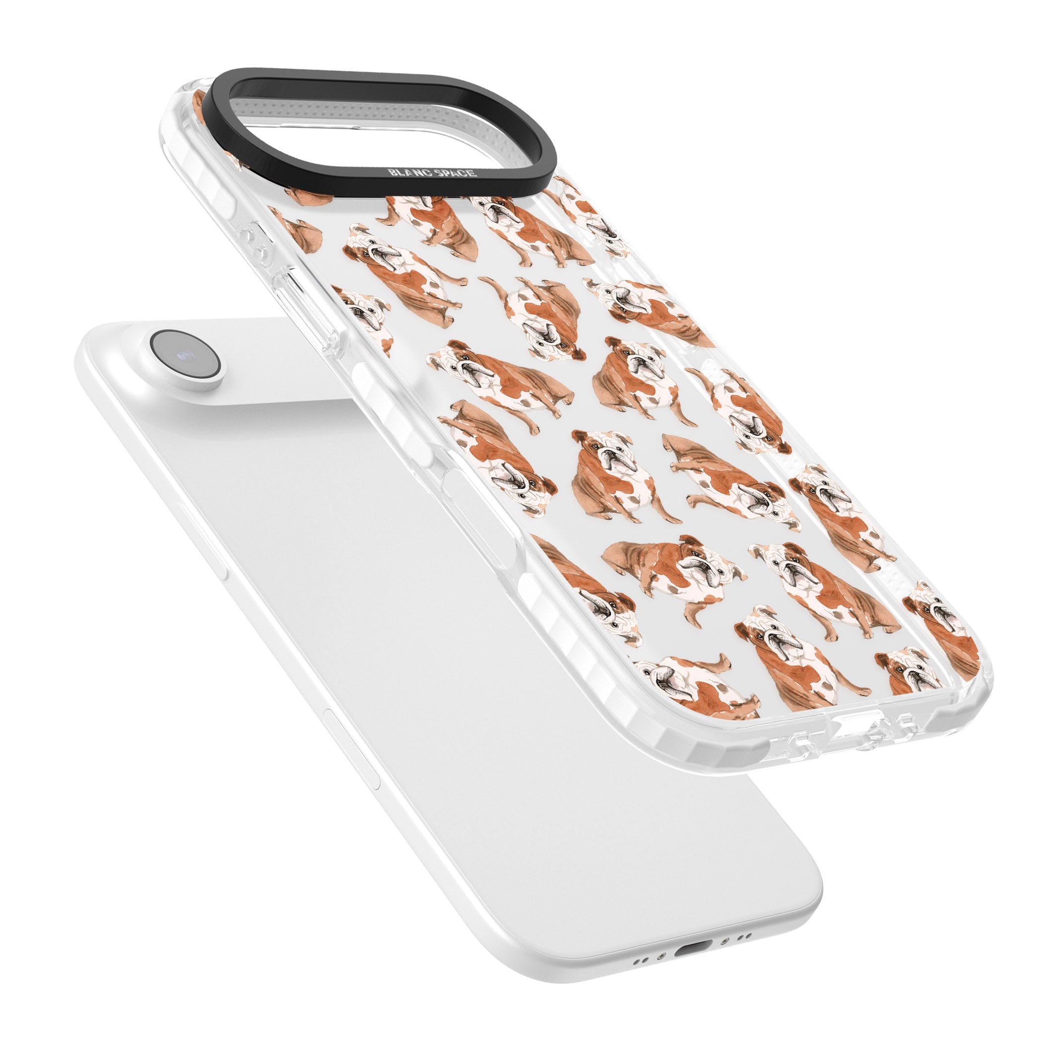 English Bulldog Watercolour Dog Pattern iPhone 17 Air Impact Clear Phone Case Colours