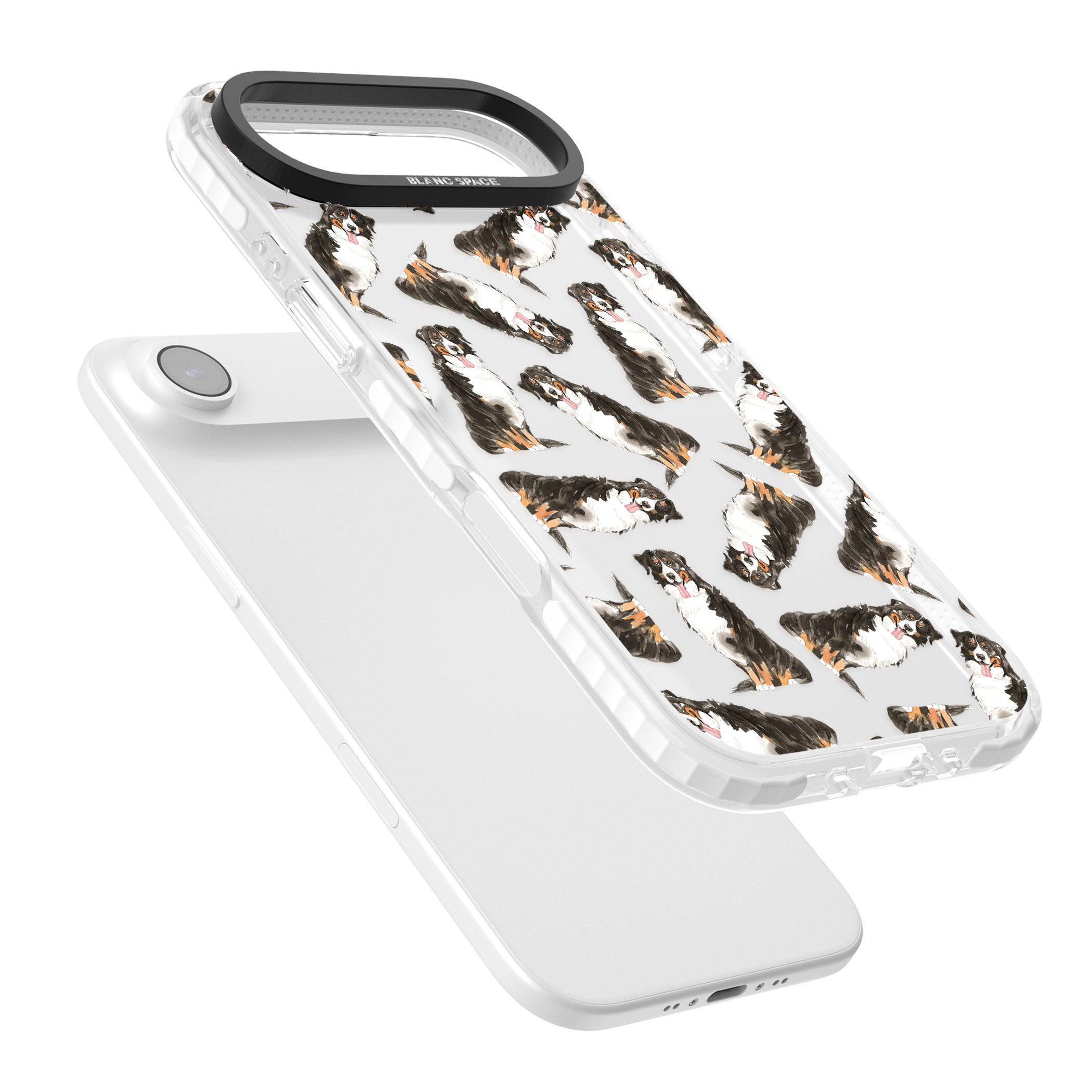 Bernese Mountain Dog Pattern iPhone 17 Air Impact Clear Phone Case Colours