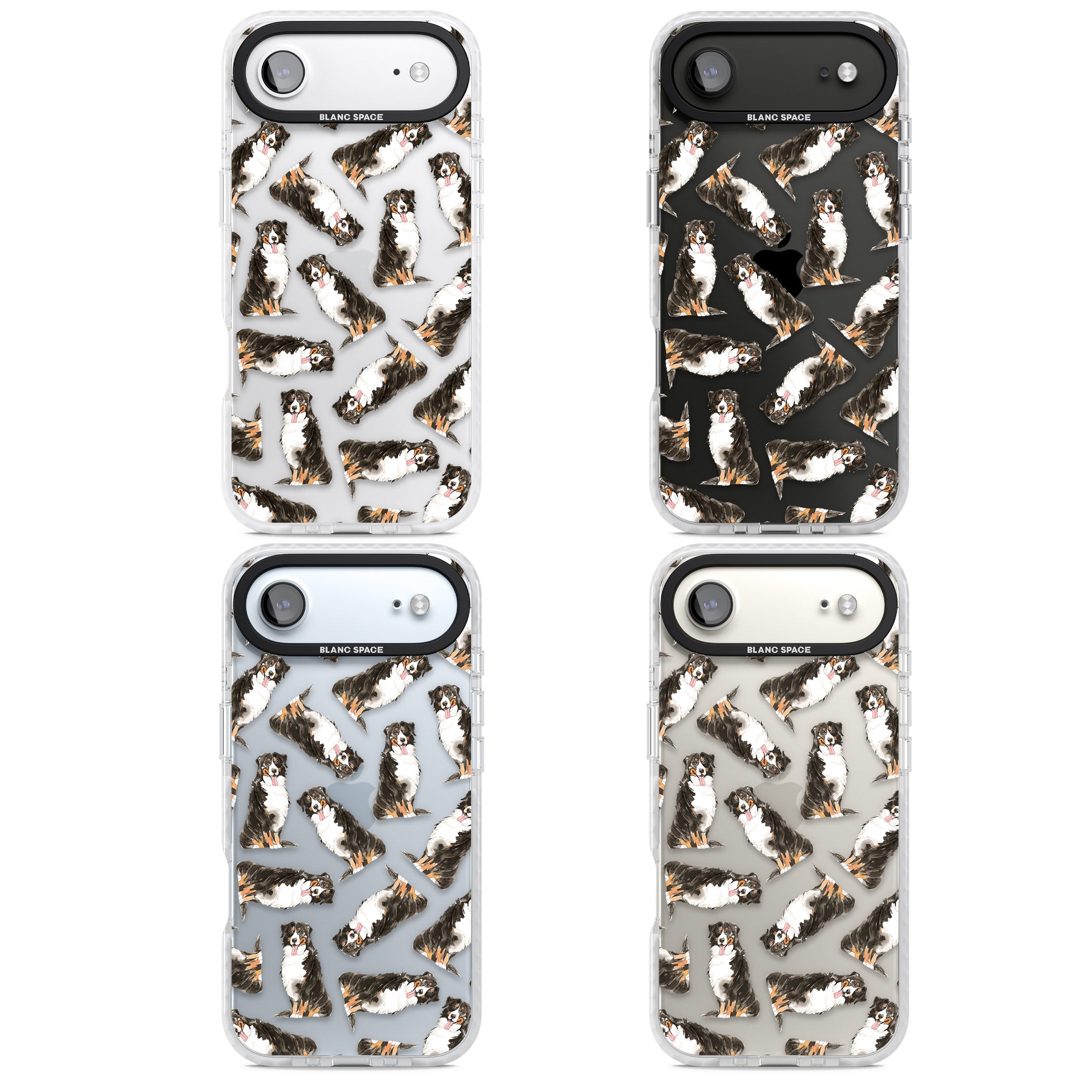 Bernese Mountain Dog Pattern iPhone 17 Air Impact Clear Phone Case APT Impact Protection