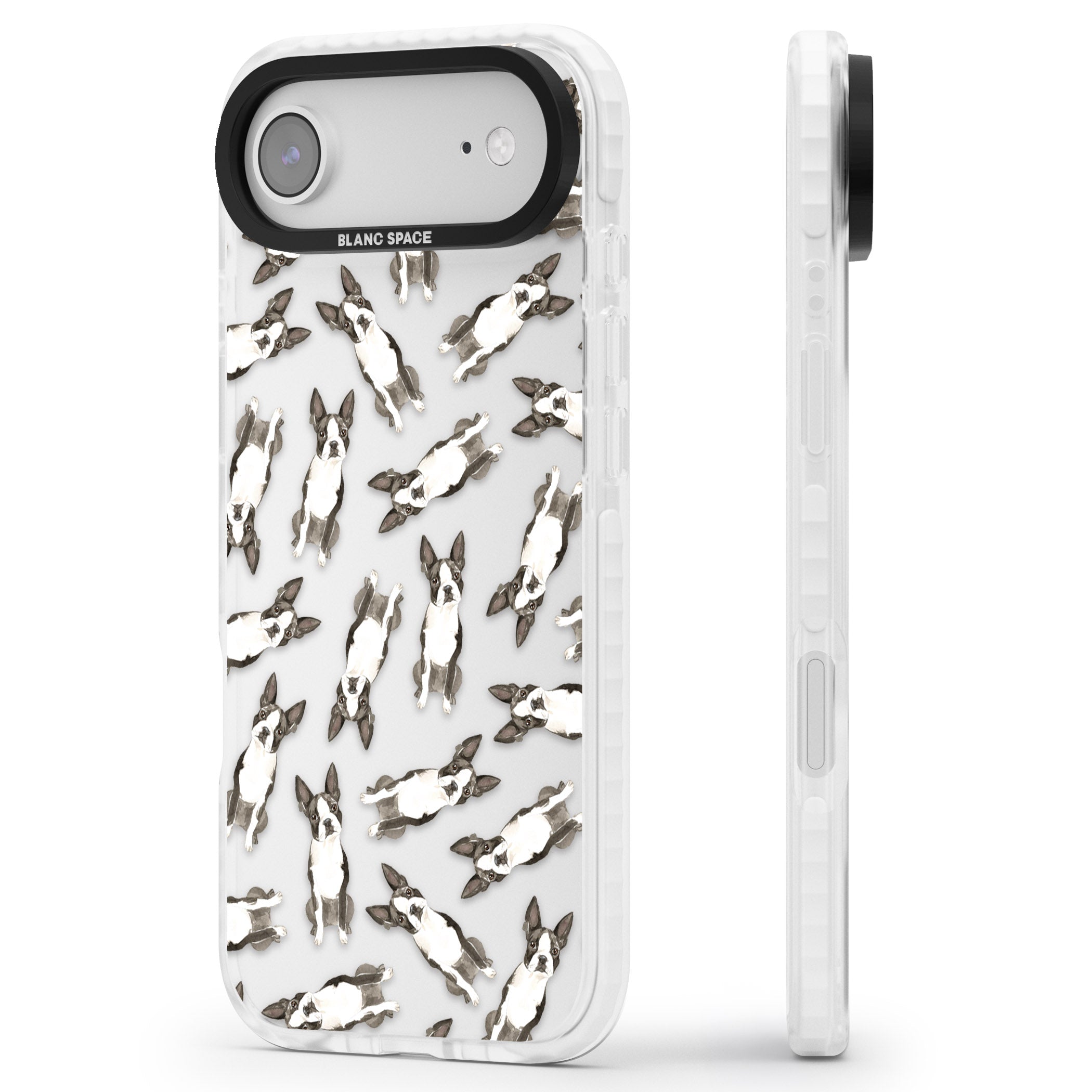 Boston Terrier Watercolour iPhone 17 Air Impact Clear Phone Case Side Profile