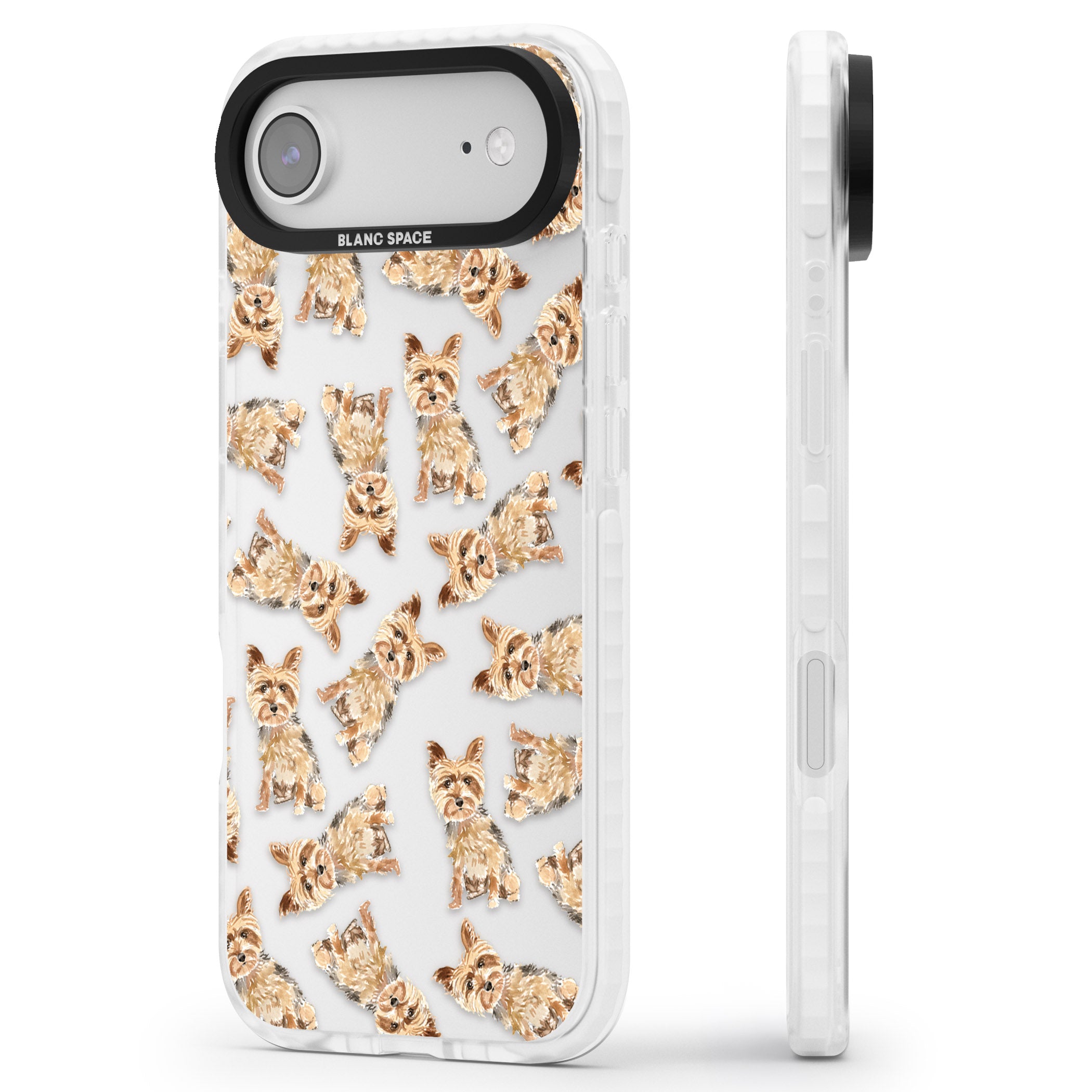 Yorkshire Terrier Dog Pattern iPhone 17 Air Impact Clear Phone Case Side Profile