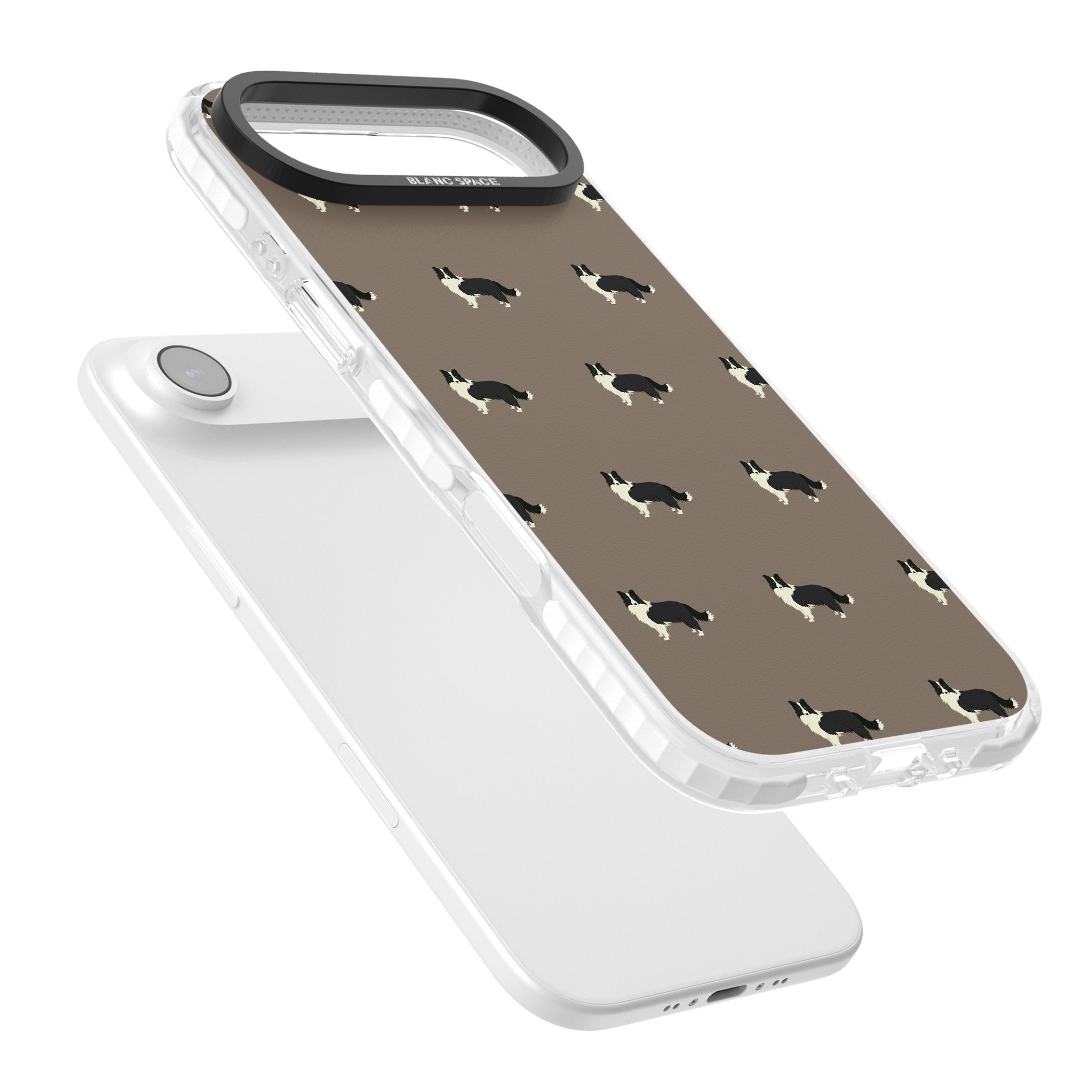 Border Collie Pattern Classic iPhone 17 Air Impact Clear Phone Case Colours