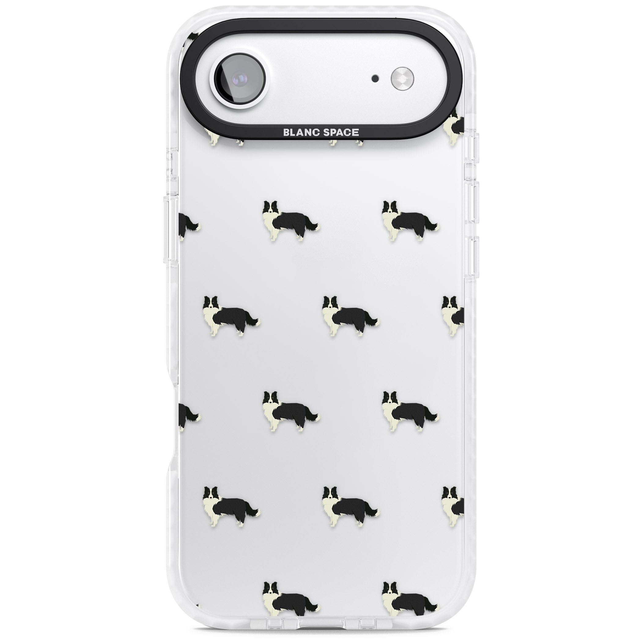 Border Collie Pattern Clear iPhone 17 Air Impact Clear Phone Case