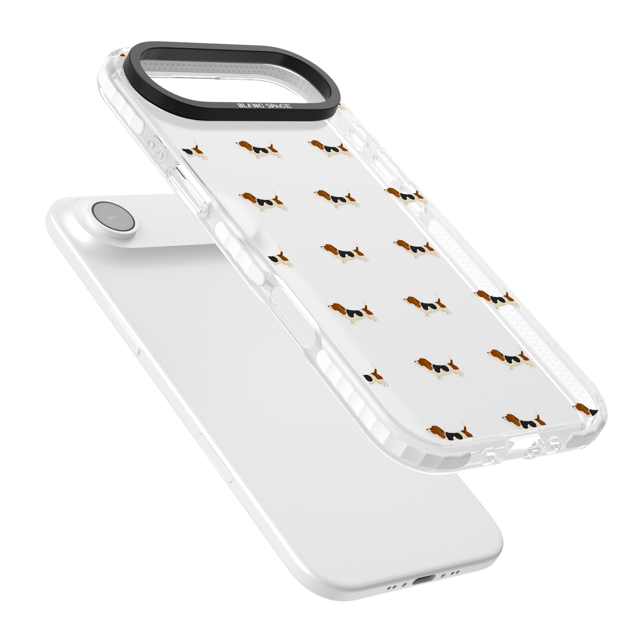Basset Hound Pattern iPhone 17 Air Impact Clear Phone Case Colours