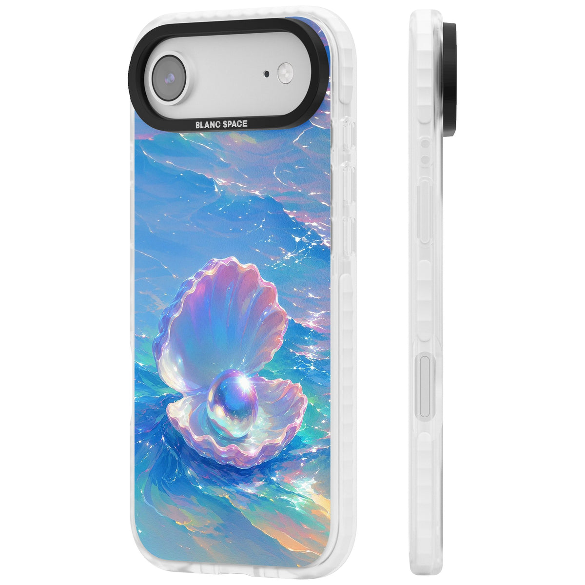 The Pearl Clam iPhone Air Impact Clear Phone Case side