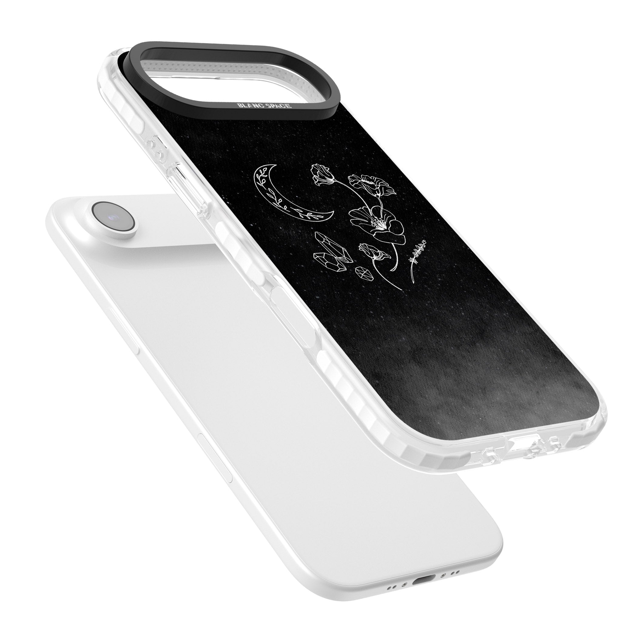 Midnight Moon Botanic iPhone 17 Air Impact Clear Phone Case Colours