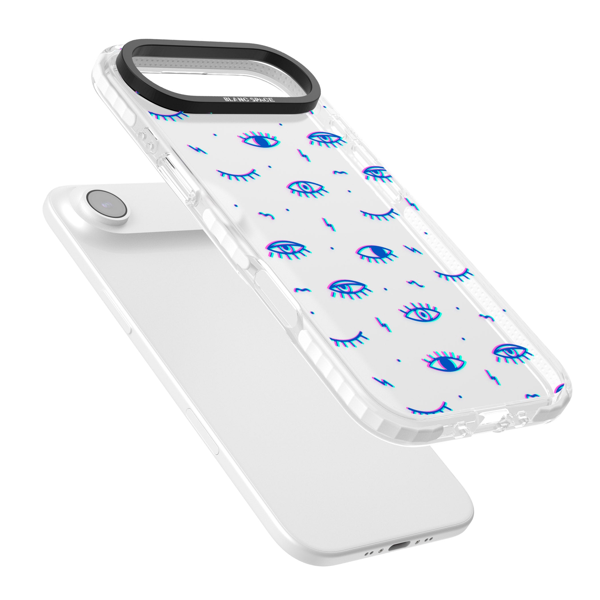 Duotone Psychedelic Eyes iPhone 17 Air Impact Clear Phone Case Colours