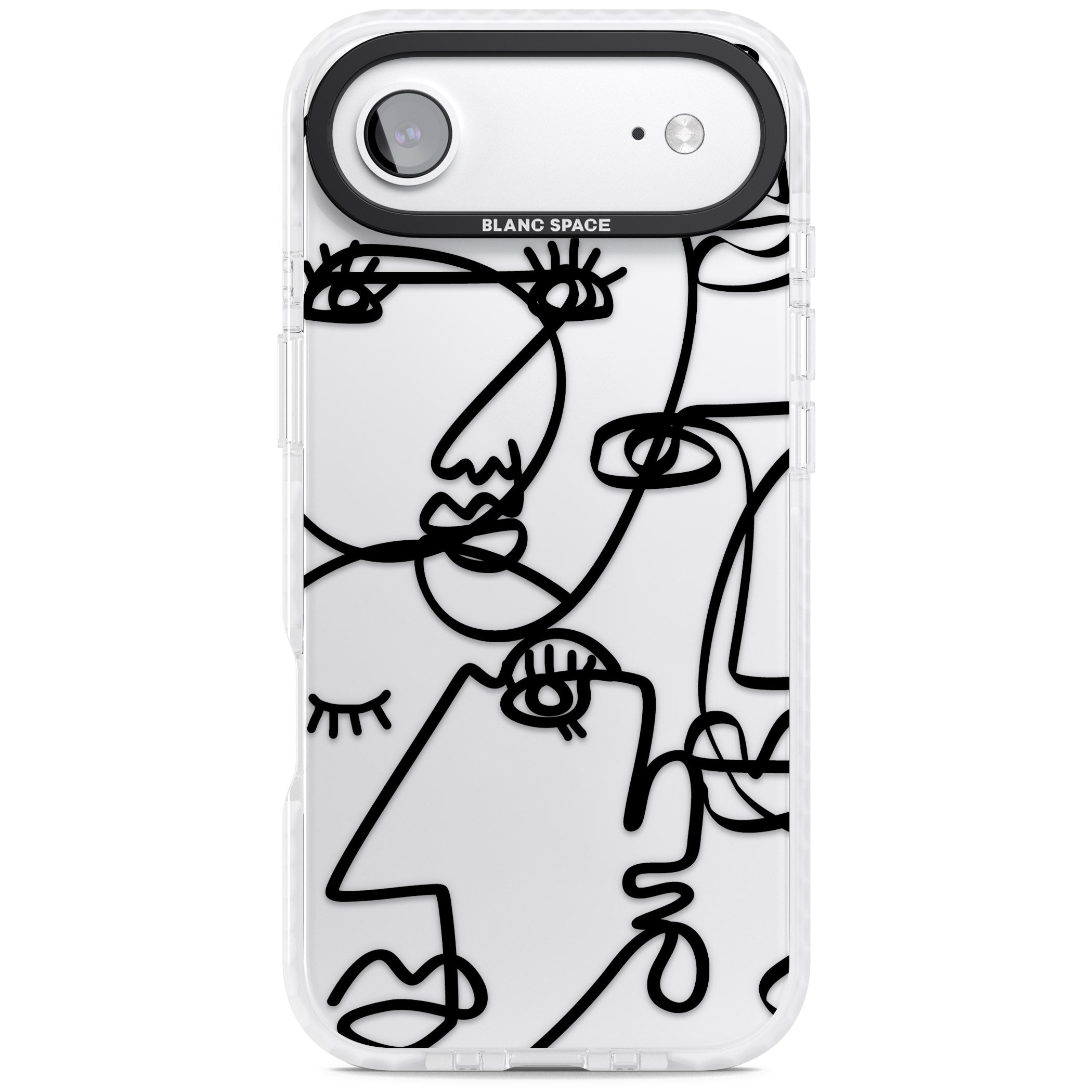 Abstract Line Art Black Clear iPhone 17 Air Impact Clear Phone Case
