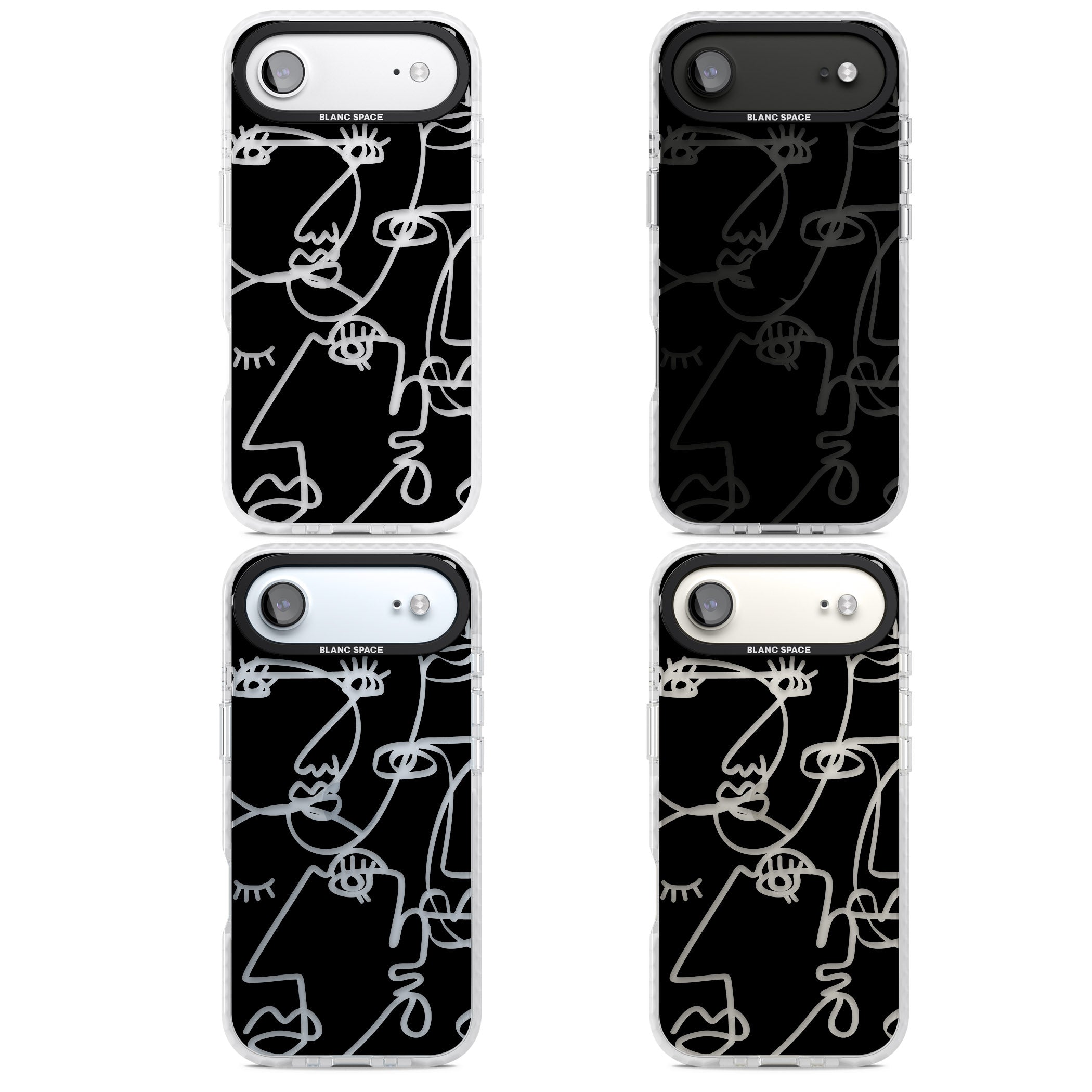 Abstract Line Art Clear Black iPhone 17 Air Impact Clear Phone Case APT Impact Protection