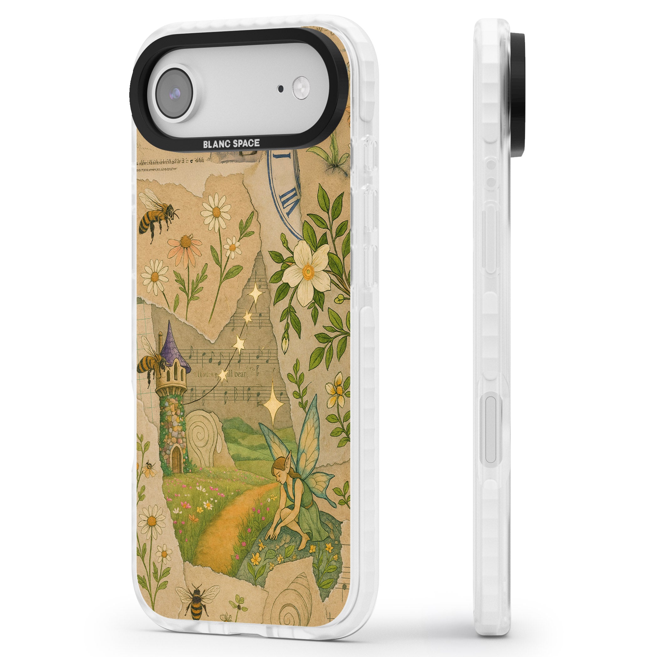 Floral Fairy Collage iPhone 17 Air Impact Clear Phone Case Side Profile