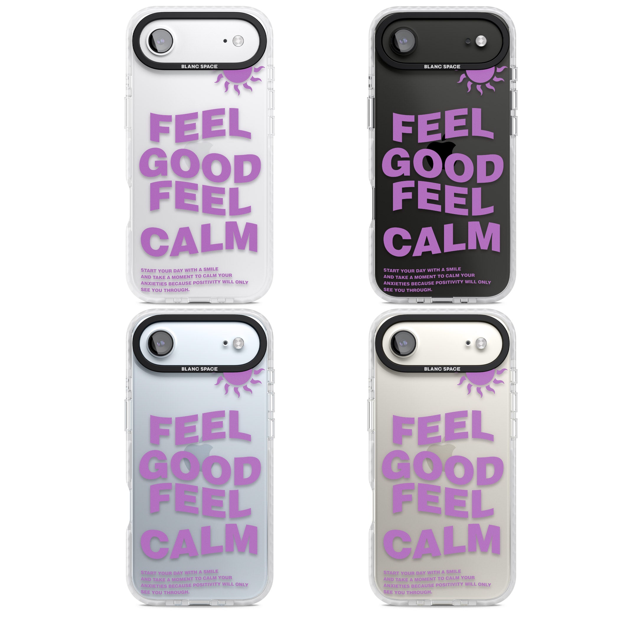 Feel Good Feel Calm (Purple) iPhone 17 Air Impact Clear Phone Case APT Impact Protection