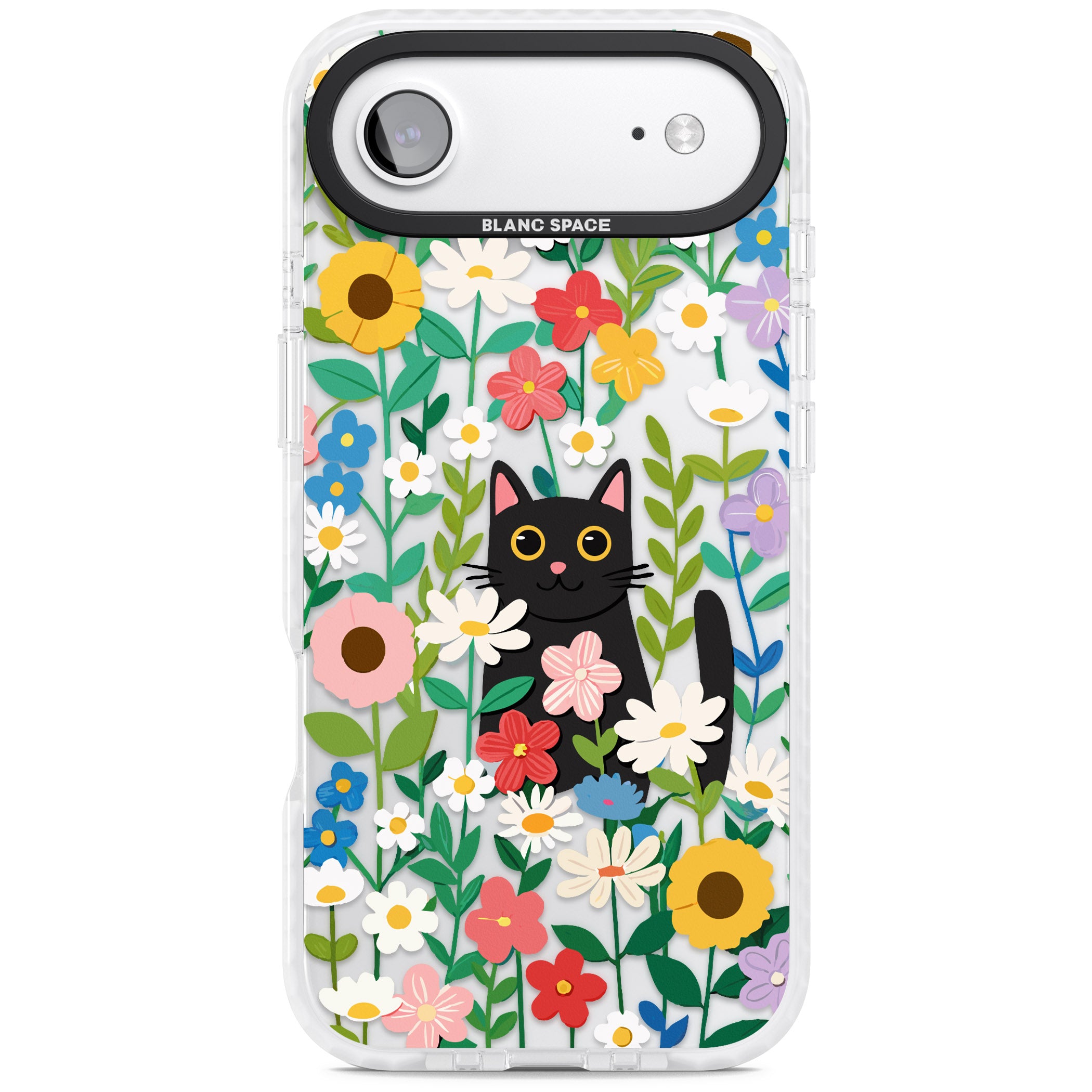 Whiskers & Wildflowers Cat iPhone 17 Air Impact Clear Phone Case