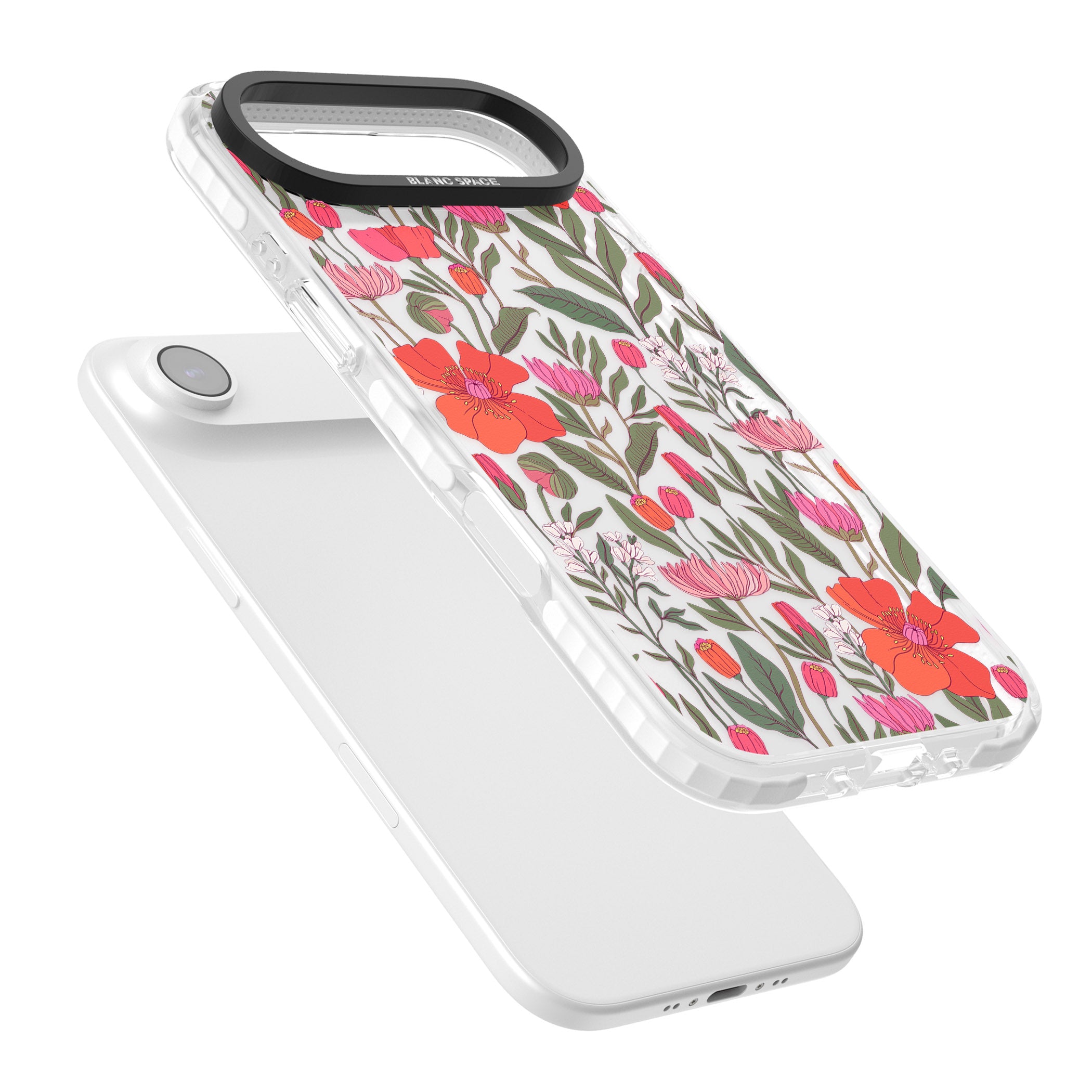 Peachy Floral iPhone 17 Air Impact Clear Phone Case Colours