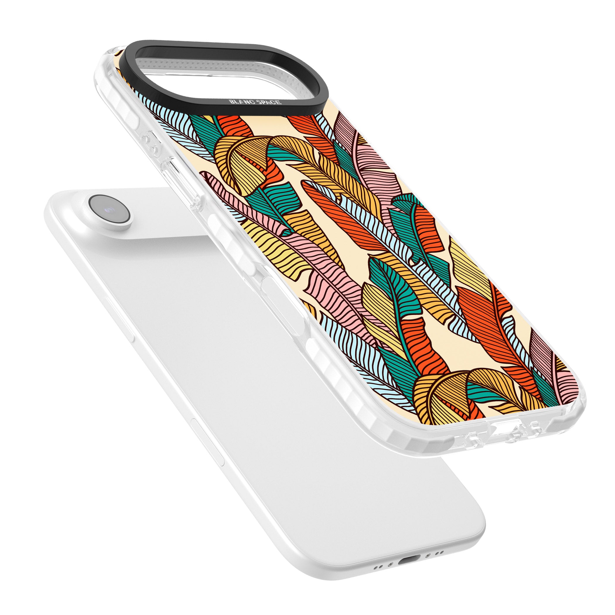 Pastel Palm Leaves iPhone 17 Air Impact Clear Phone Case Colours