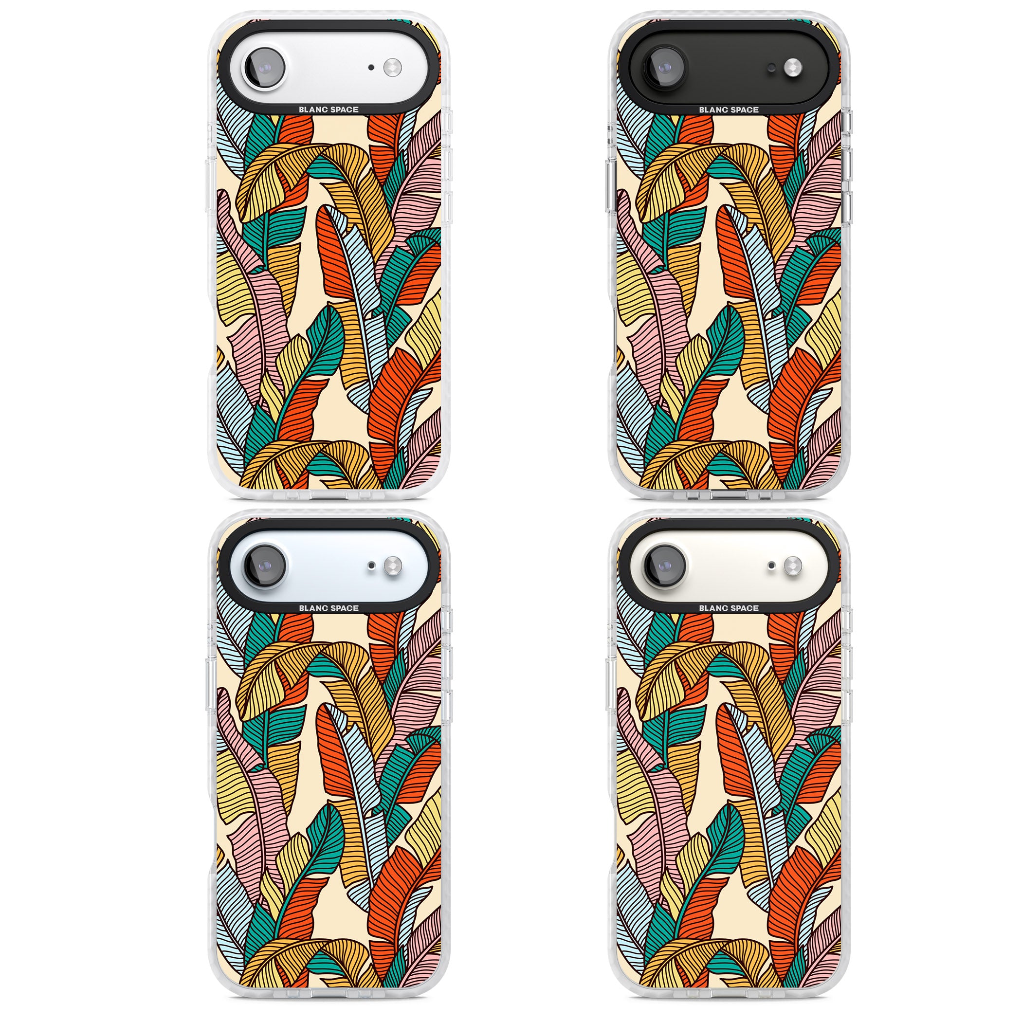 Pastel Palm Leaves iPhone 17 Air Impact Clear Phone Case APT Impact Protection