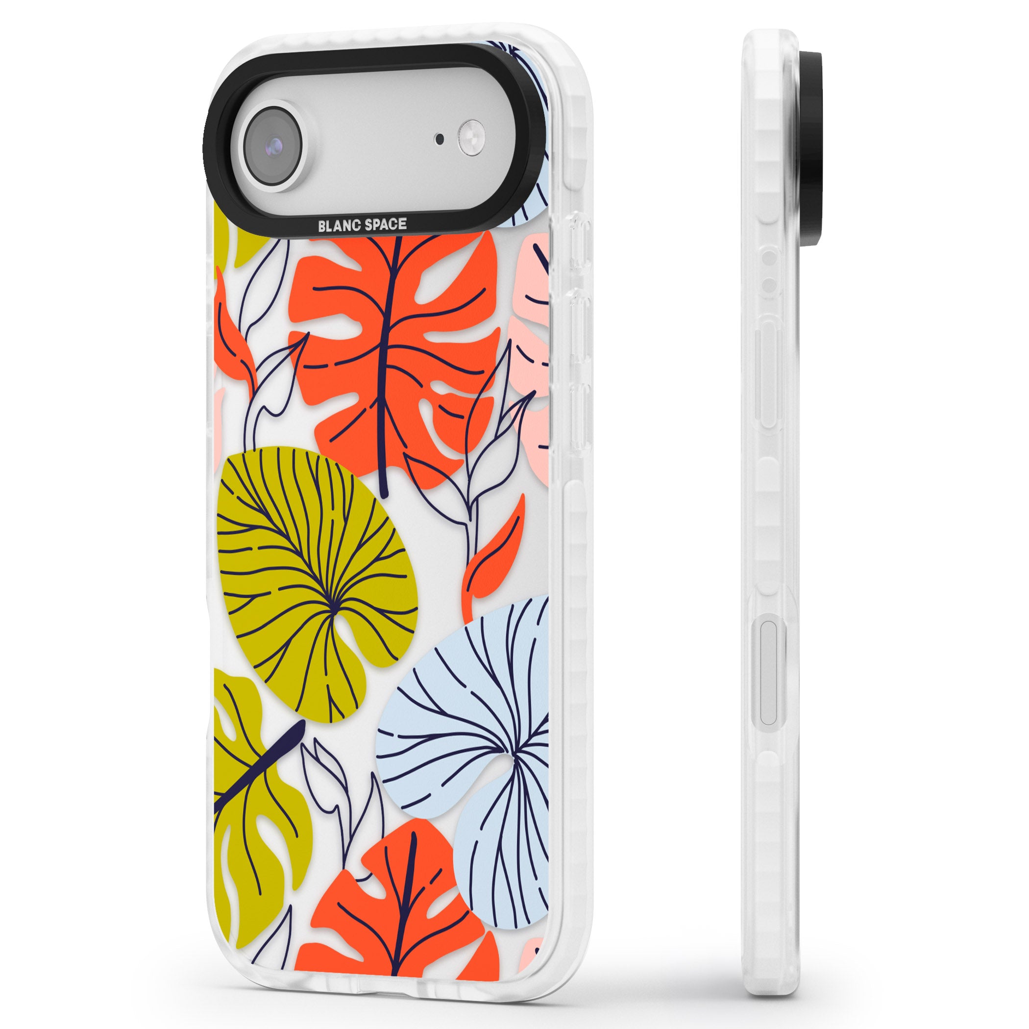 Retro Leaves iPhone 17 Air Impact Clear Phone Case Side Profile