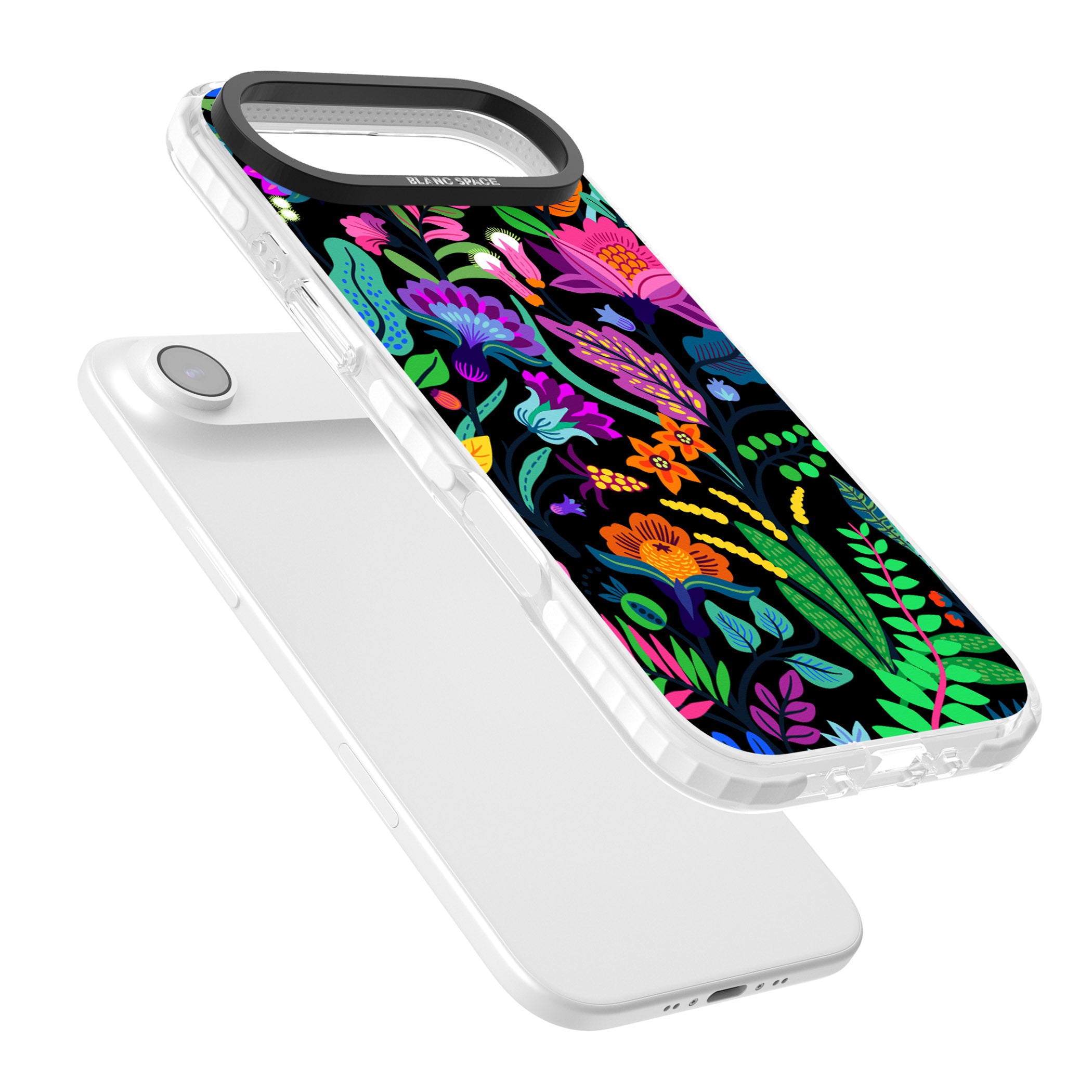 Floral Vibe (Black) iPhone 17 Air Impact Clear Phone Case Colours