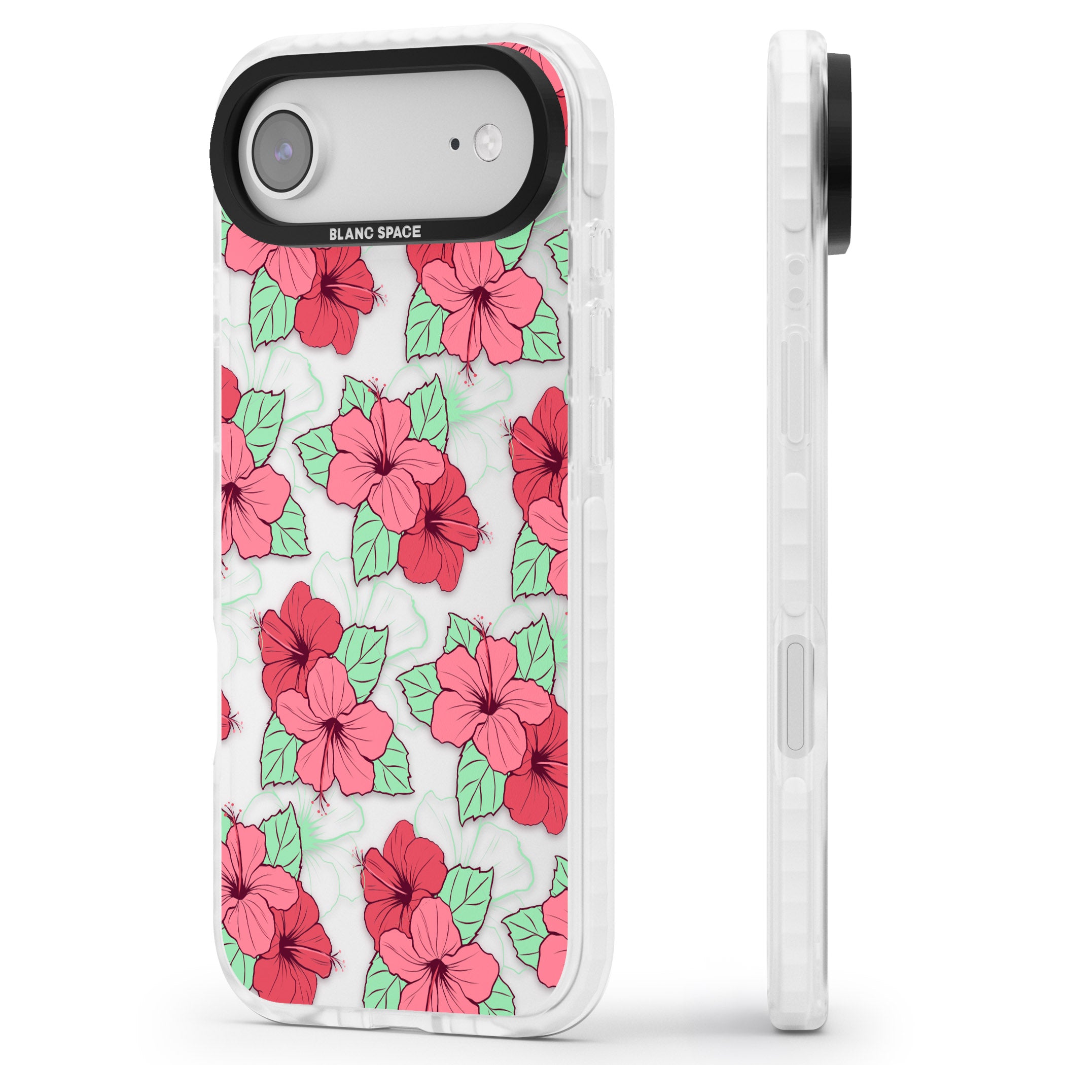 Pink Peony iPhone 17 Air Impact Clear Phone Case Side Profile