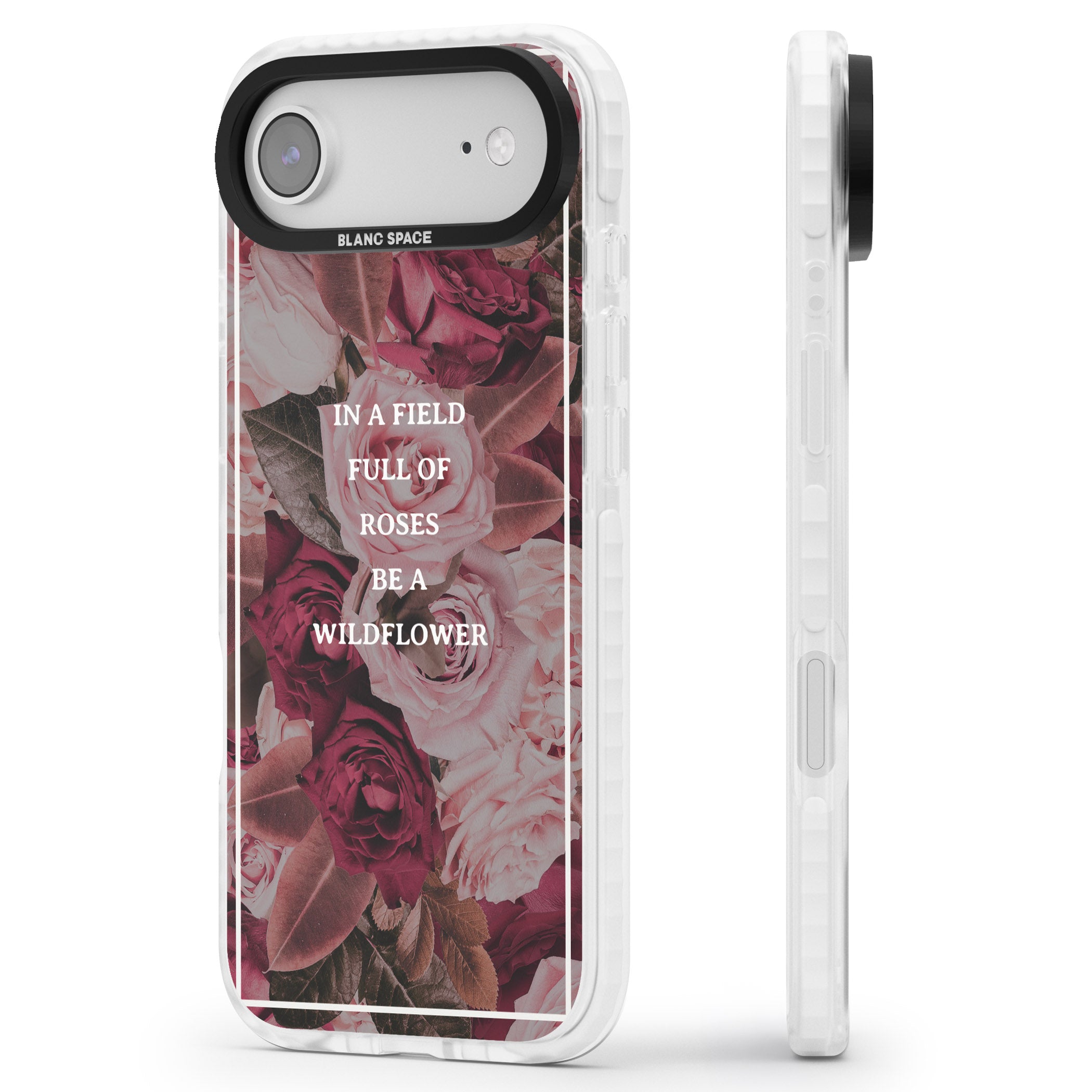 Wildflower Floral Quote iPhone 17 Air Impact Clear Phone Case Side Profile