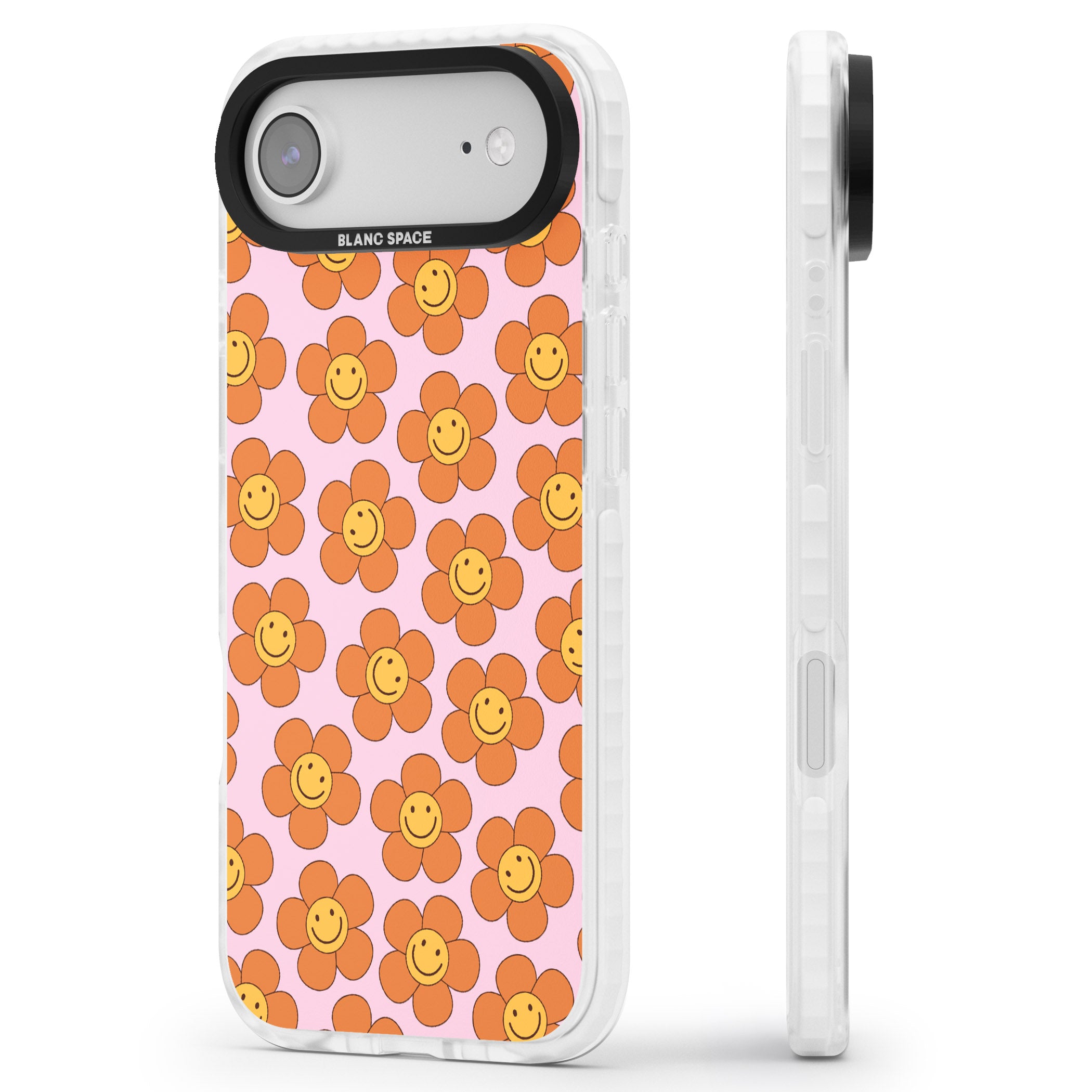 Floral Smiles iPhone 17 Air Impact Clear Phone Case Side Profile