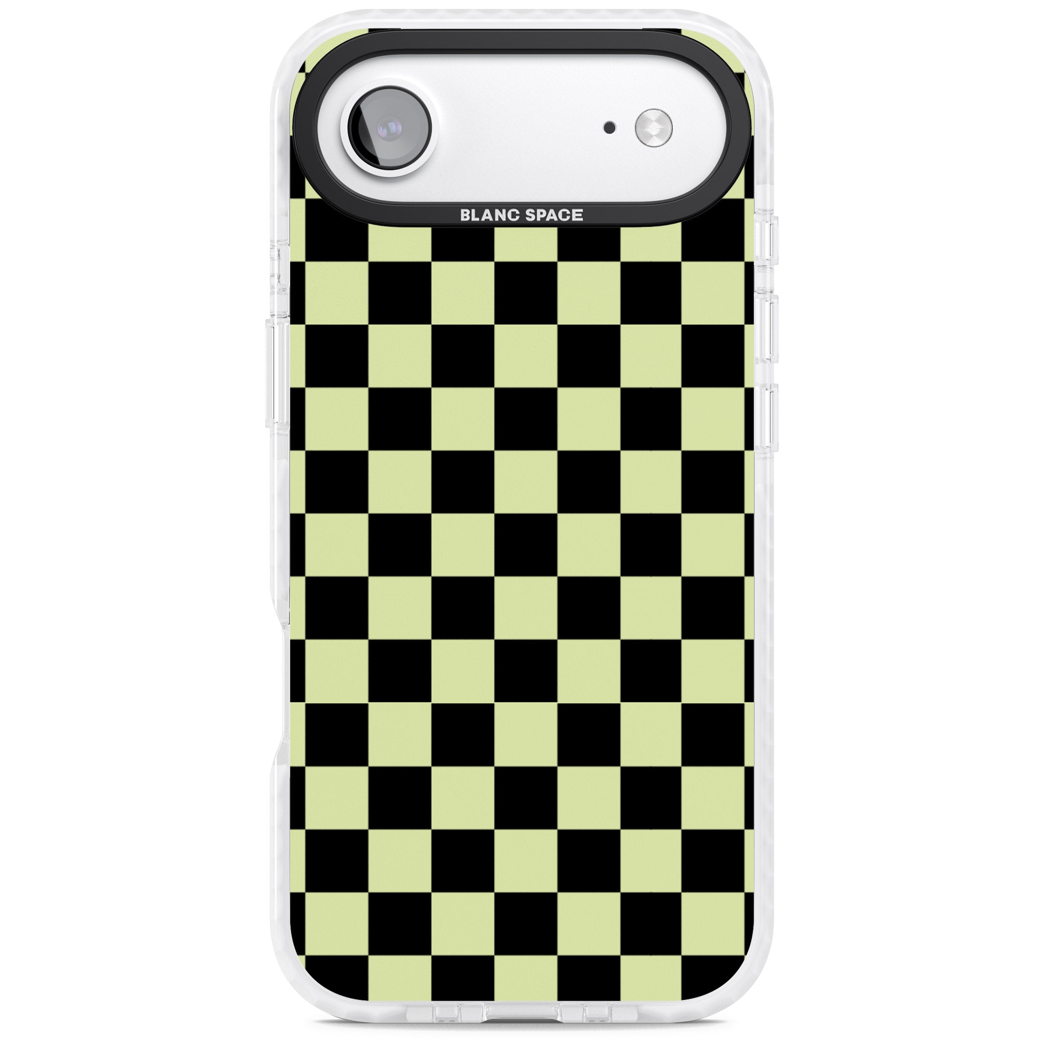 Black & Lime Check iPhone 17 Air Impact Clear Phone Case
