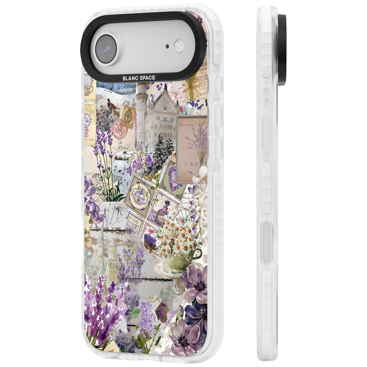 Soft Lavender Collage iPhone Air Impact Clear Phone Case side